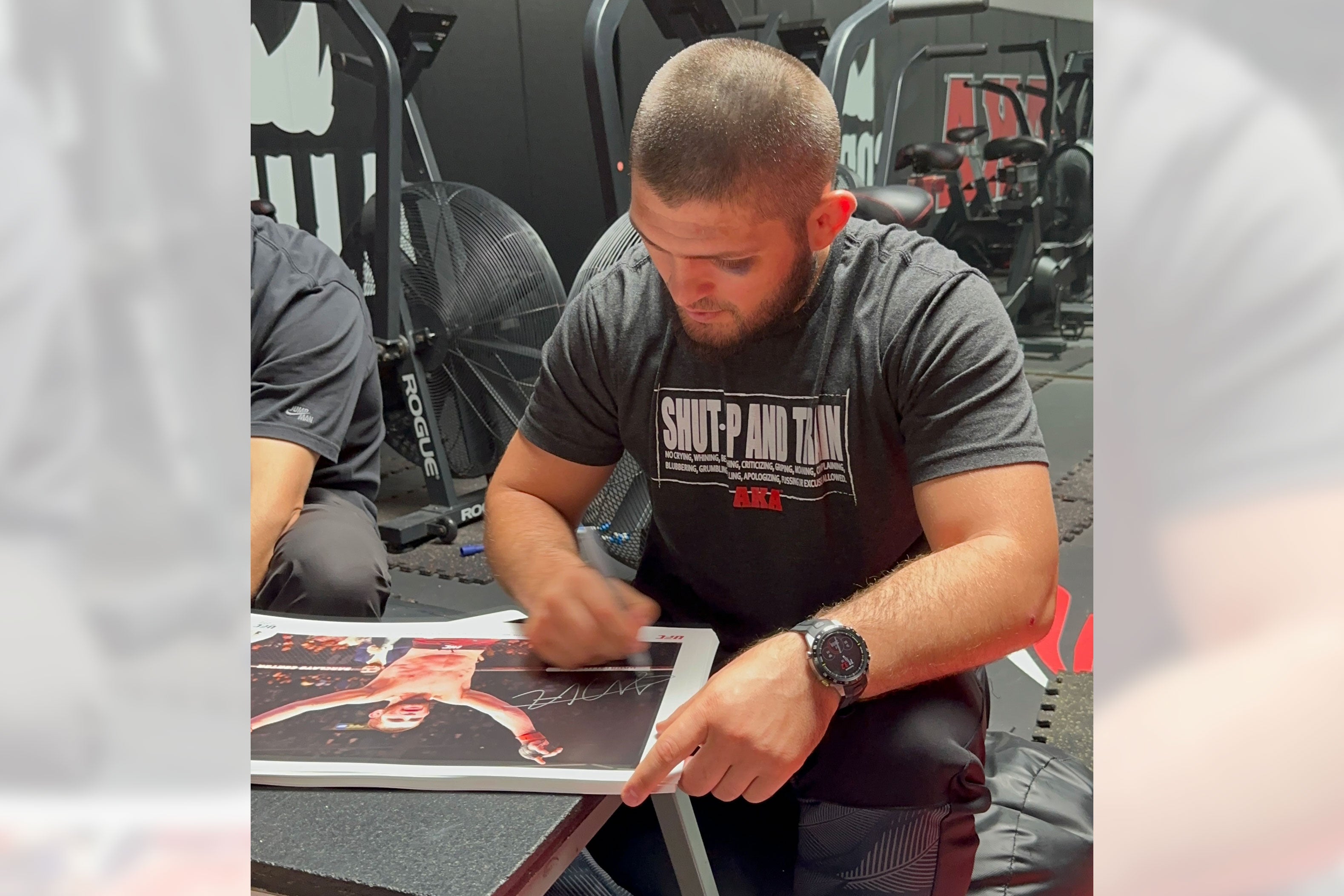 Khabib Nurmagomedov Signed Photos UFC 223 Celebrating