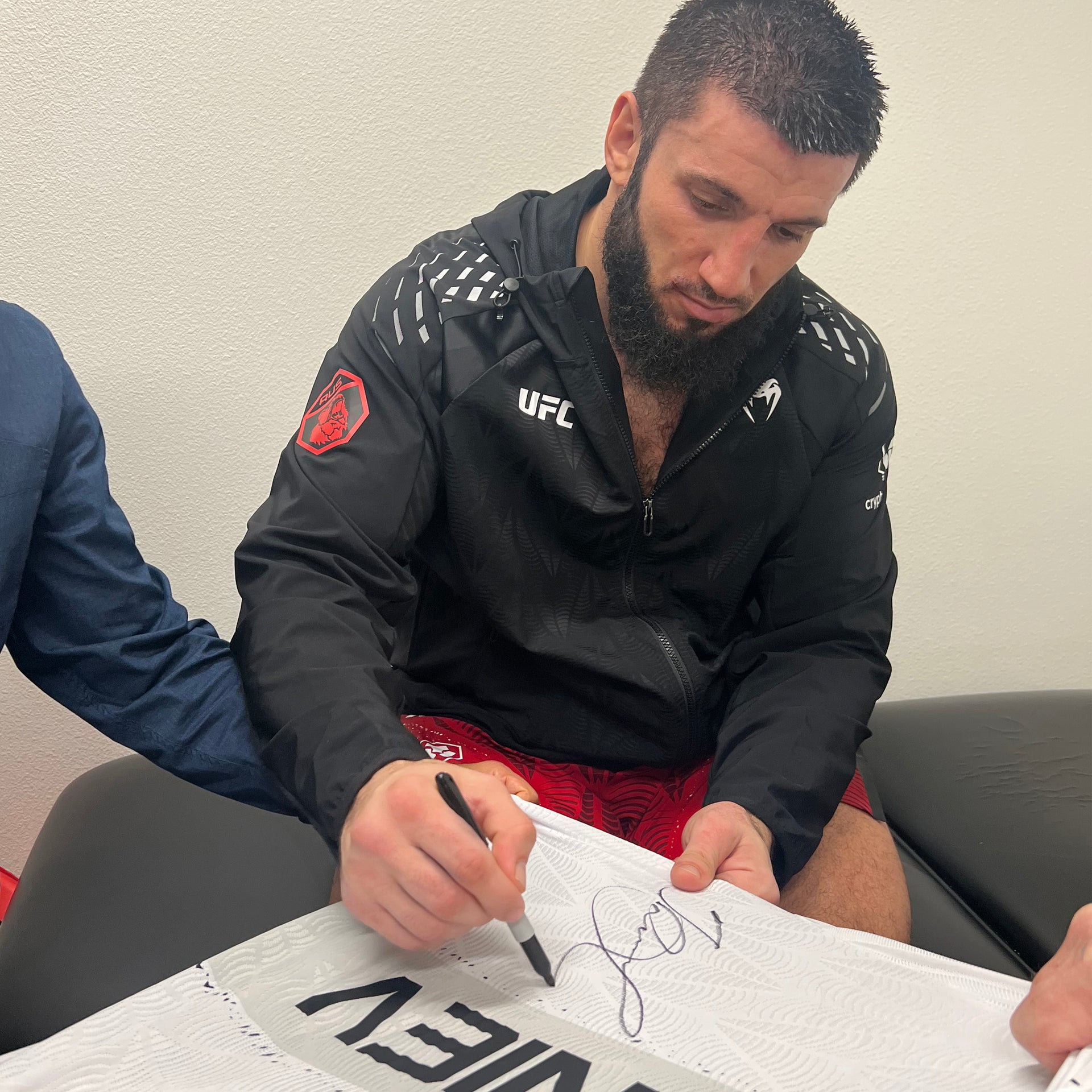 Rizvan Kuniev Signed 1-of-1 Fight Worn Jersey UFC Fight Night: Bautista vs Oliveira