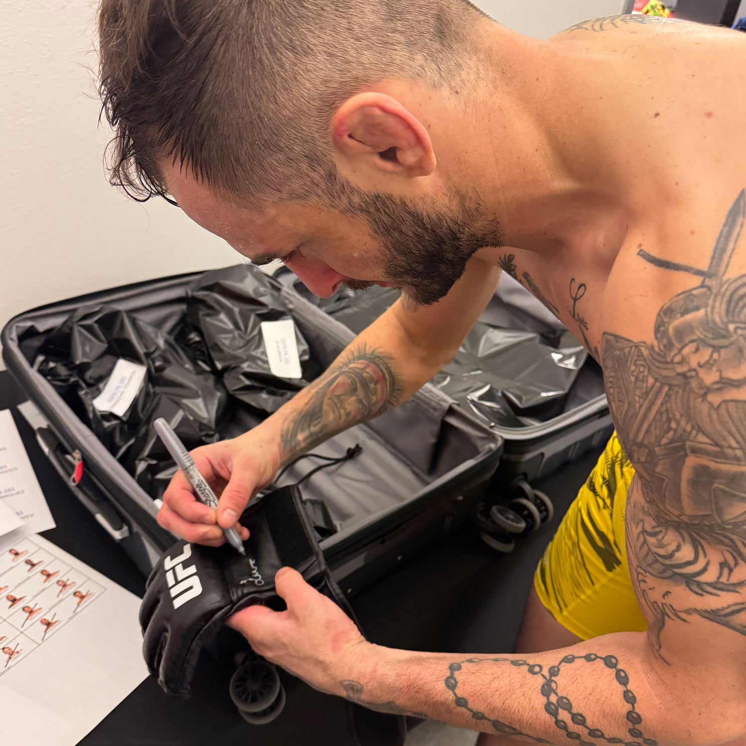 Lucas Almeida Signed 1-of-1 Fight Worn Gloves – UFC Fight Night: Kape vs Almabayev