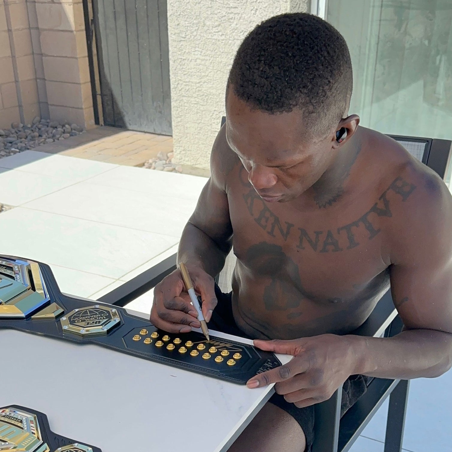 Israel Adesanya Signed UFC Legacy Championship Replica Belt