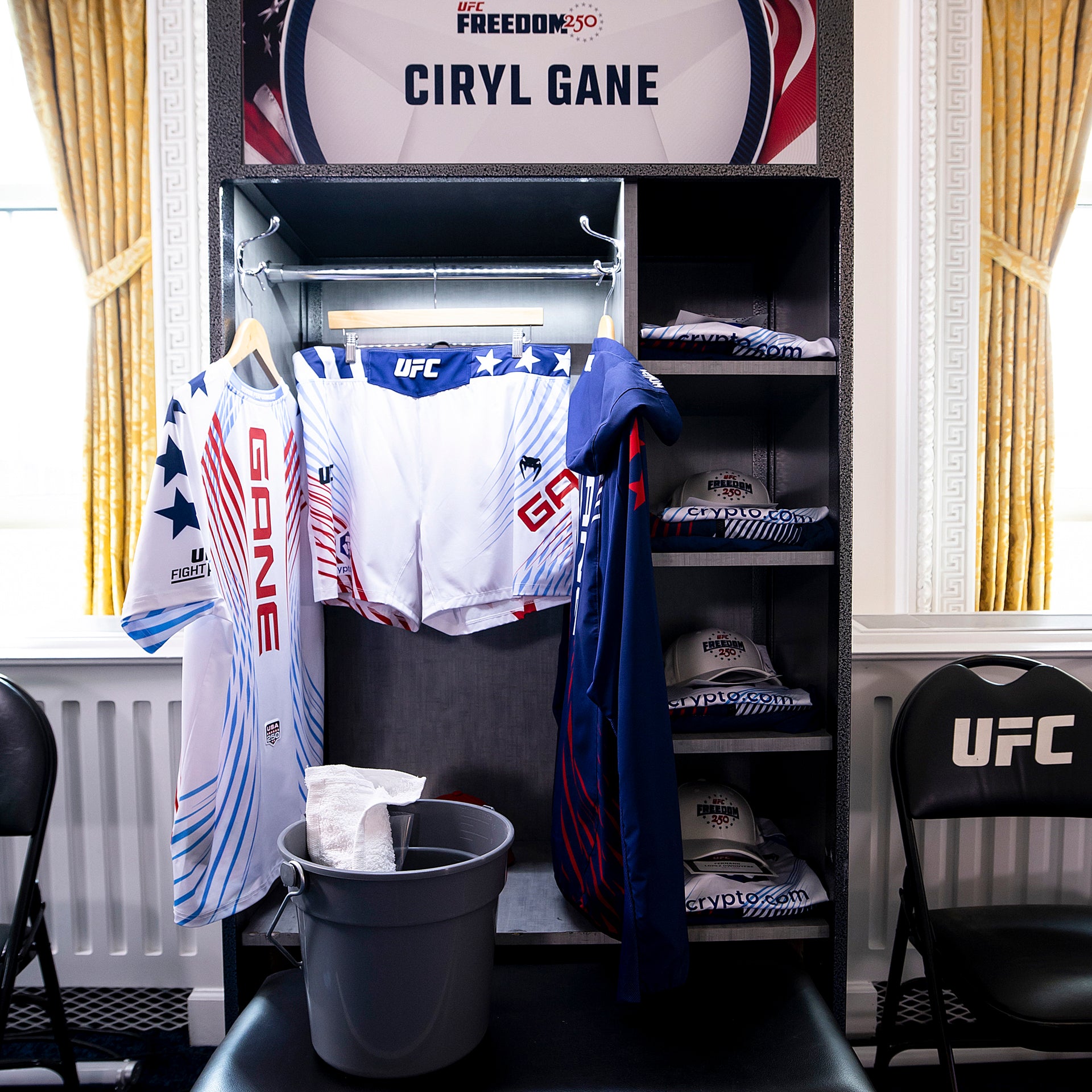 Ciryl Gane Signed 1-of-1 Fight Worn Jersey UFC Freedom 250: Topuria vs Gaethje