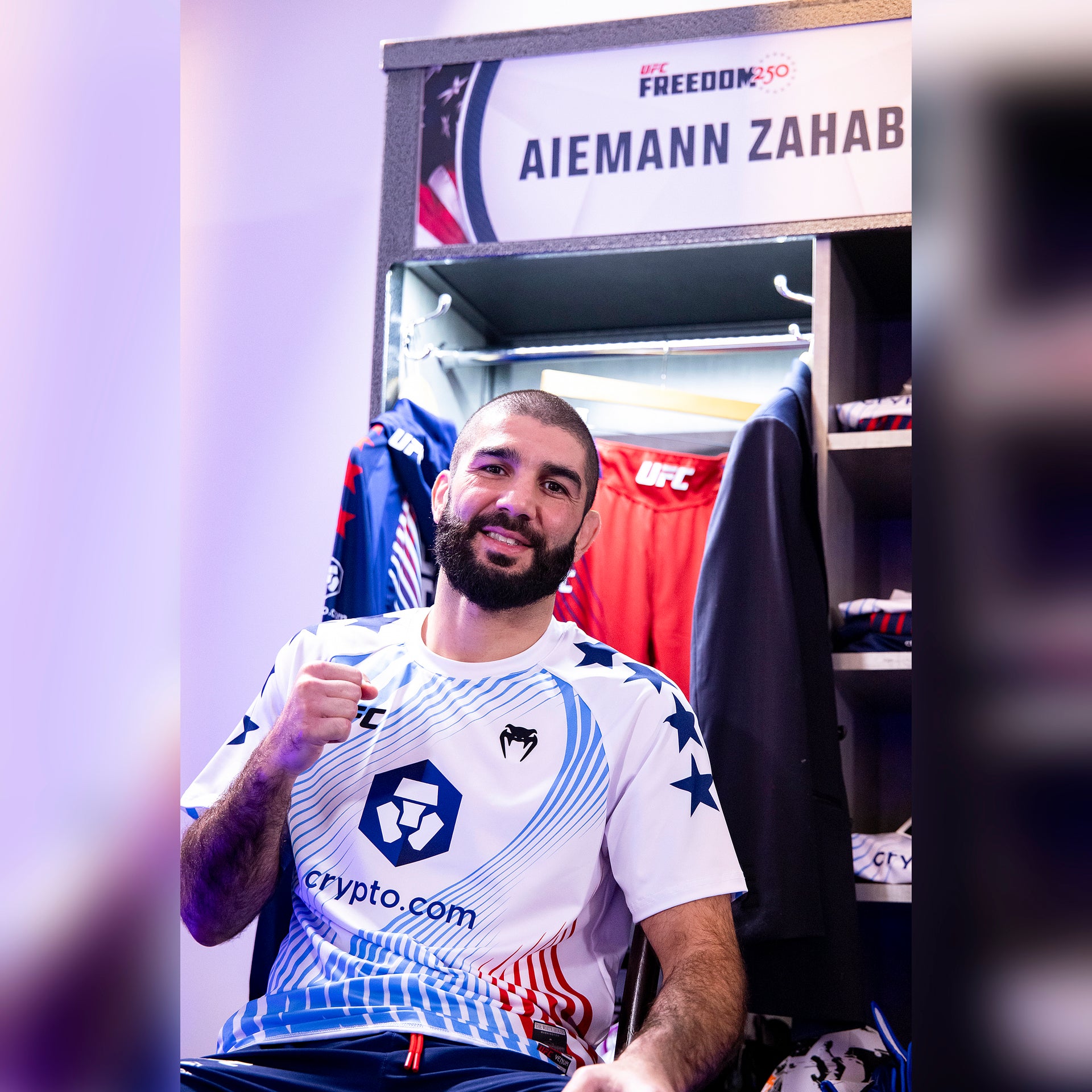 Aiemann Zahabi Signed 1-of-1 Fight Worn Jersey UFC Freedom 250: Topuria vs Gaethje