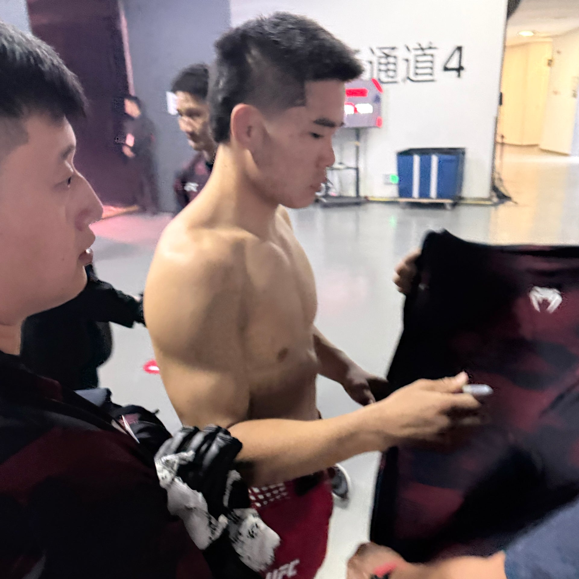 Xiao Long Signed 1-of-1 Fight Worn Hoodie UFC Fight Night: Nurmagomedov vs Song
