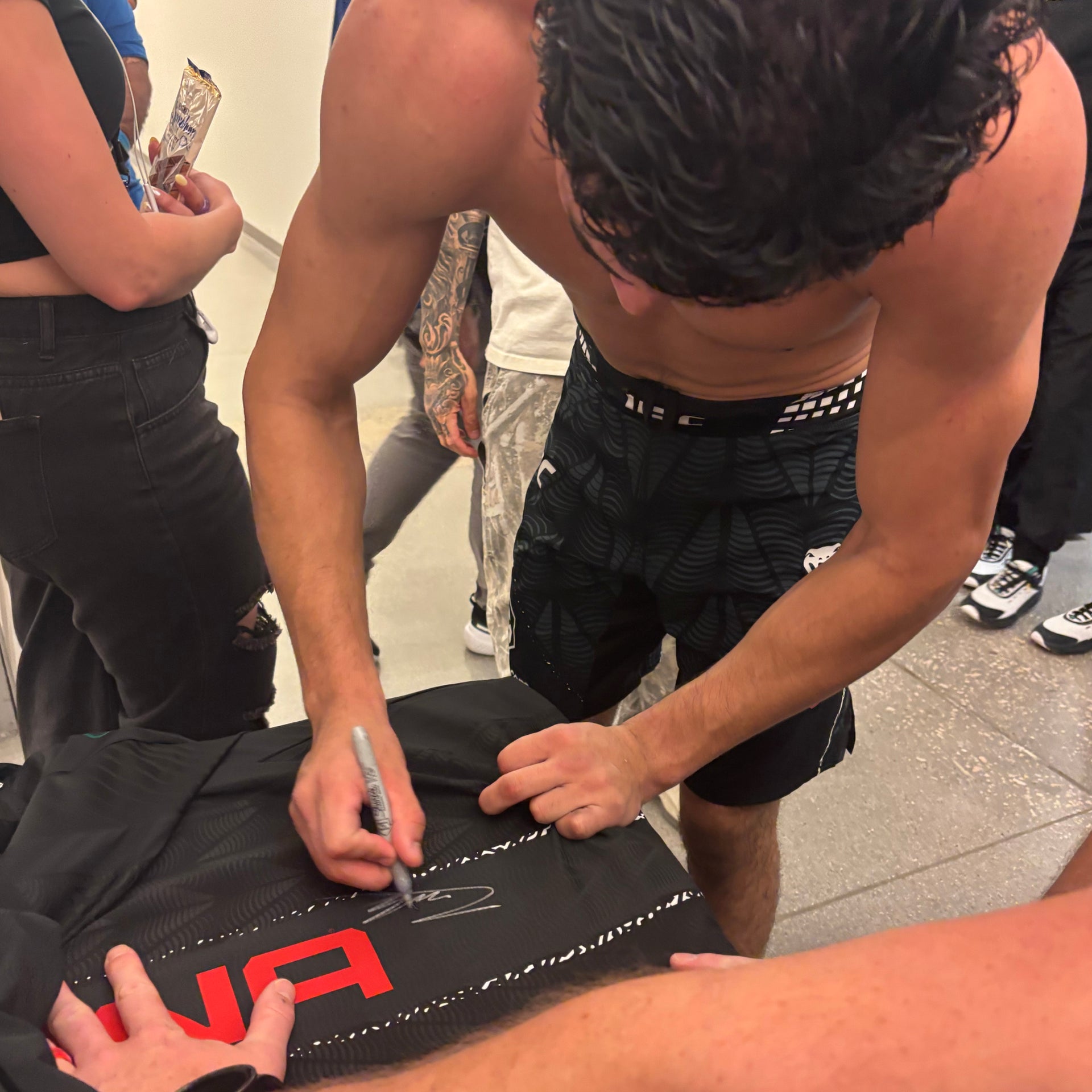 Santiago Luna Signed 1-of-1 Fight Worn Hoodie UFC Fight Night: Muhammad vs Bonfim