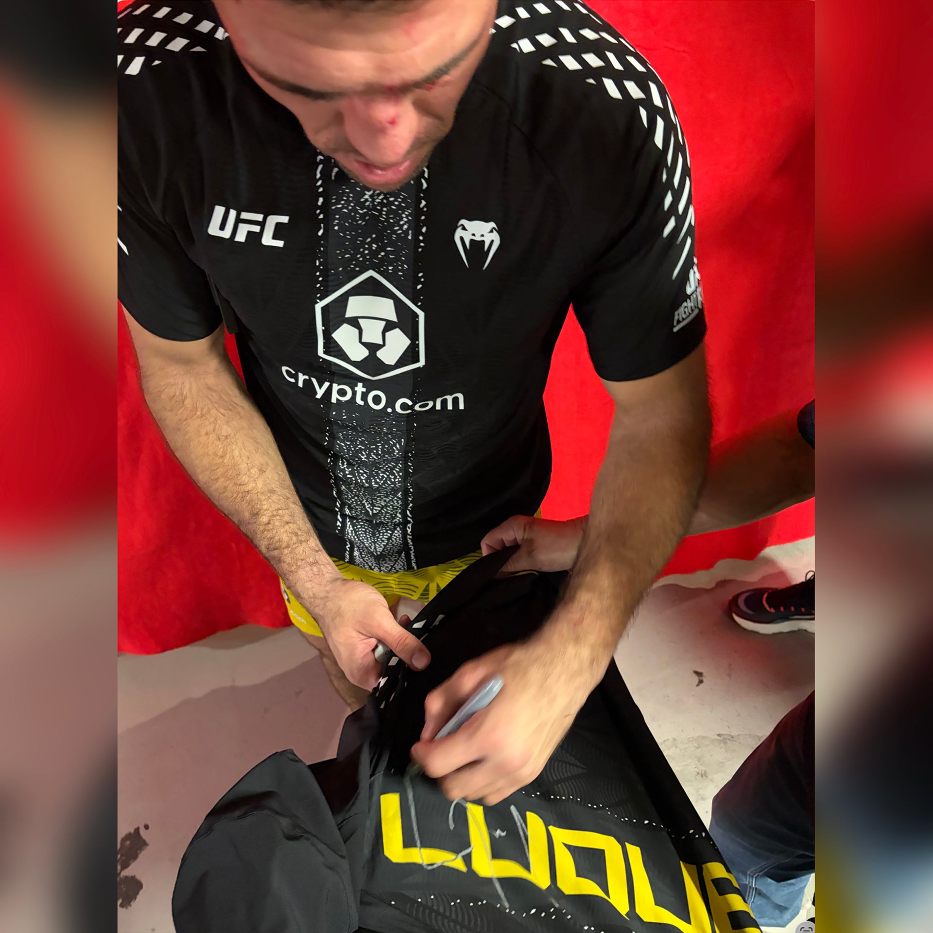 Vicente Luque Signed 1-of-1 Fight Worn Hoodie UFC 330: Makhachev vs Machado Garry