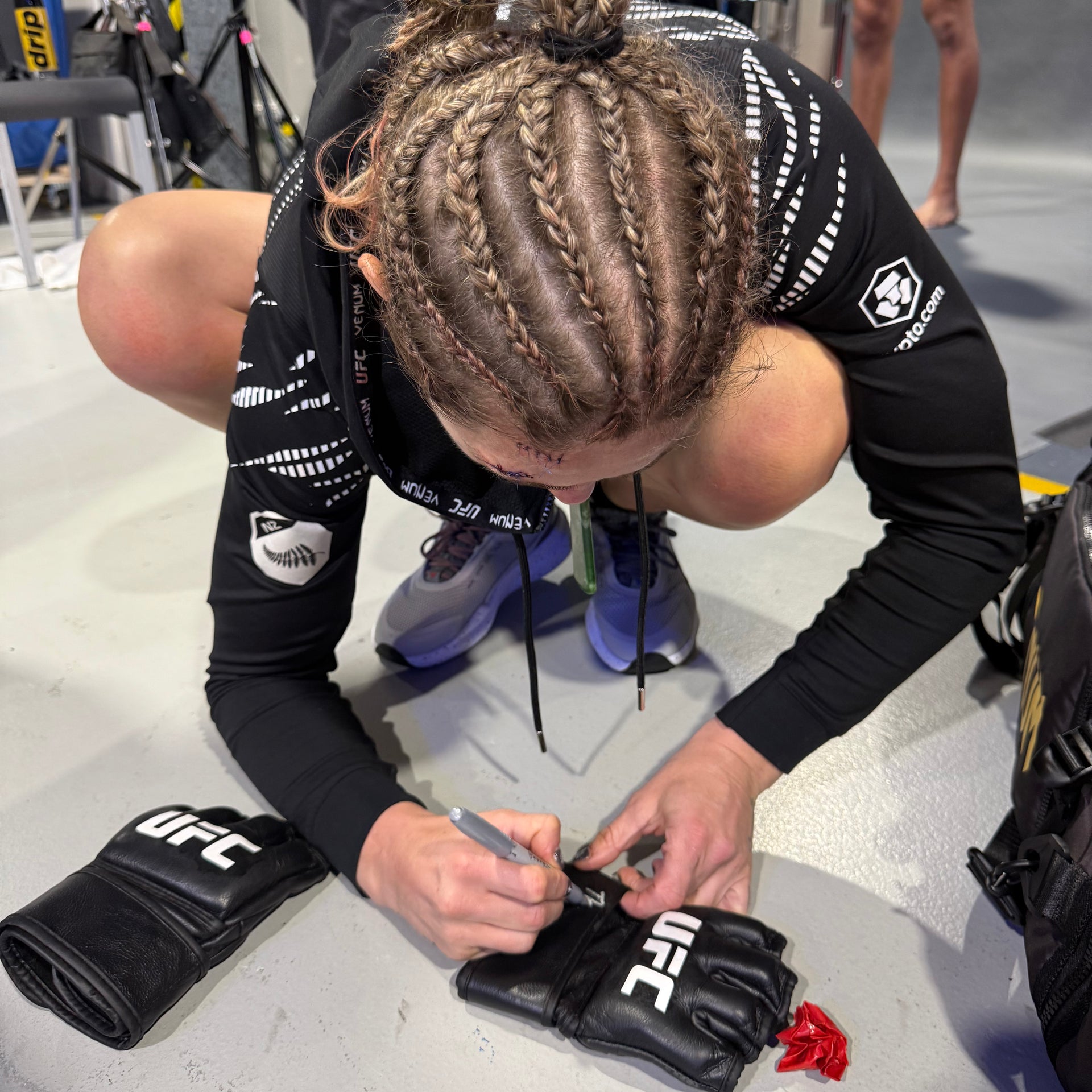 Michelle Montague Signed 1-of-1 Fight Worn Gloves UFC Fight Night: Ulberg vs Reyes