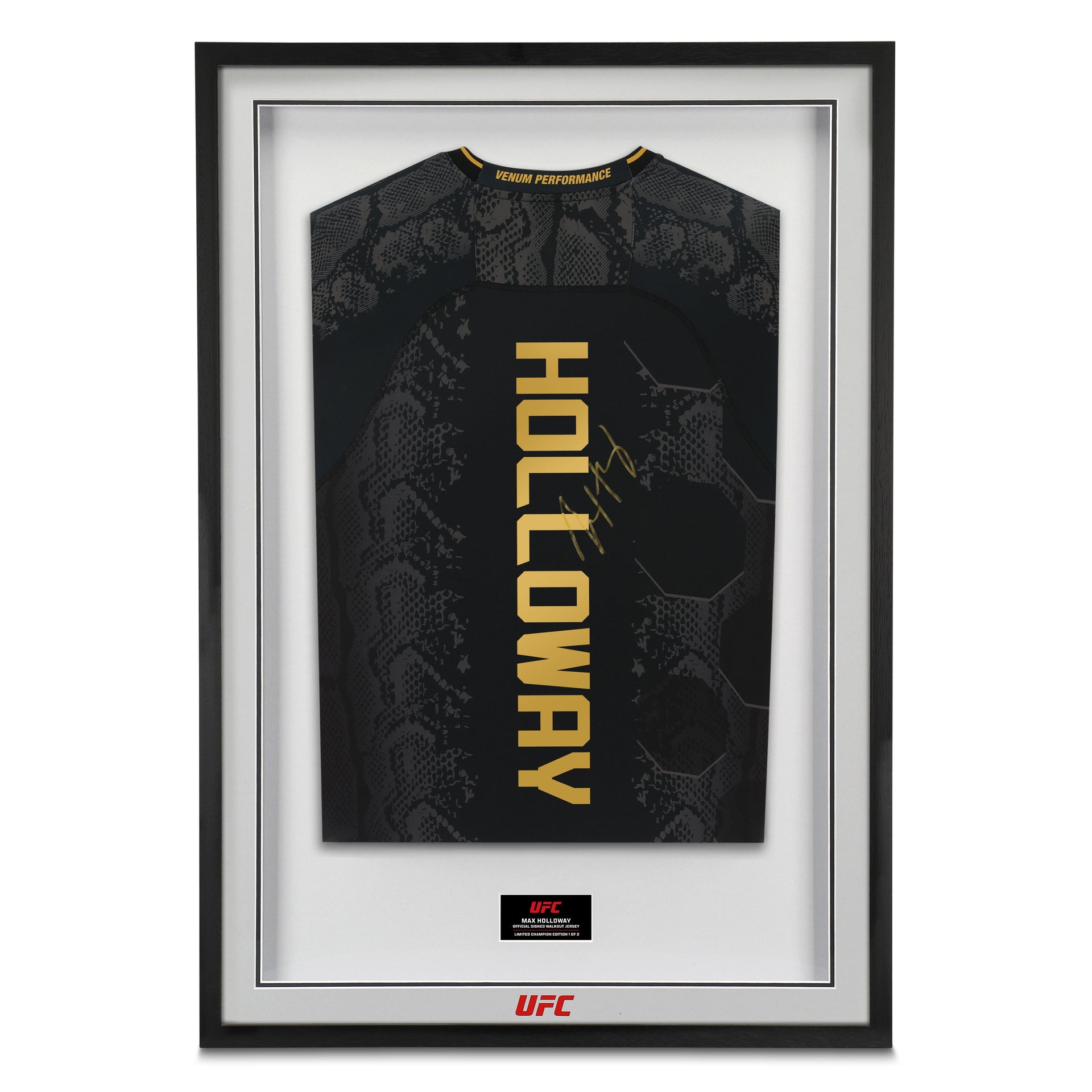 Max Holloway Signed Limited Edition Black & Gold Jersey
