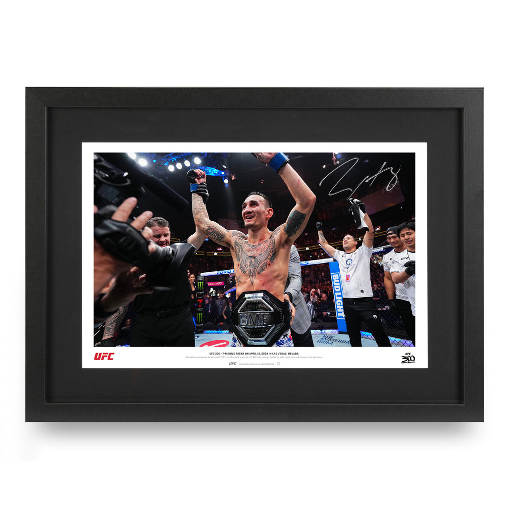 Max Holloway Signed BMF Belt Photo UFC 300: Pereira vs Hill
