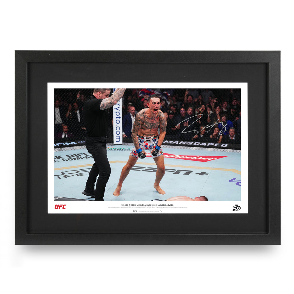 Max Holloway Signed ‘Celebration’ Photo UFC 300: Pereira vs Hill