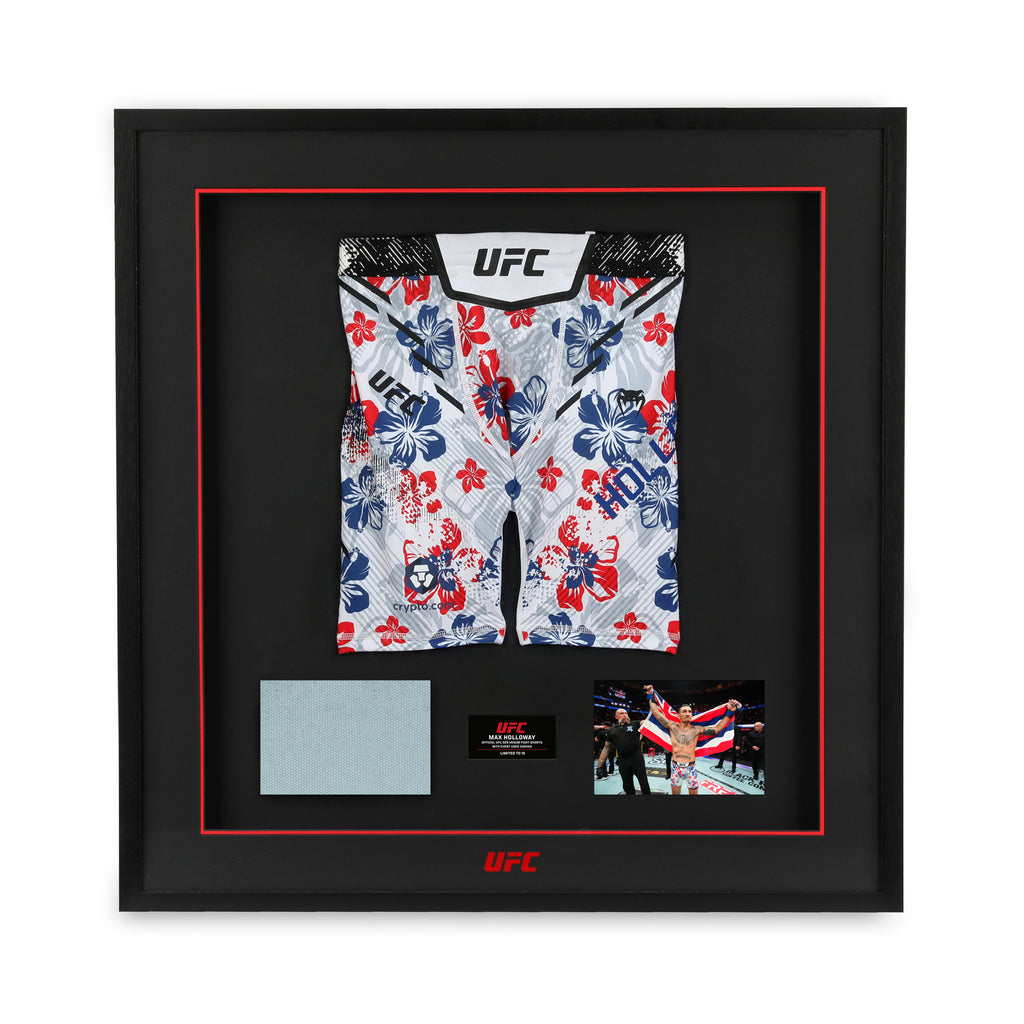 Max Holloway Limited Edition UFC 329 Venum Shorts & Canvas Display