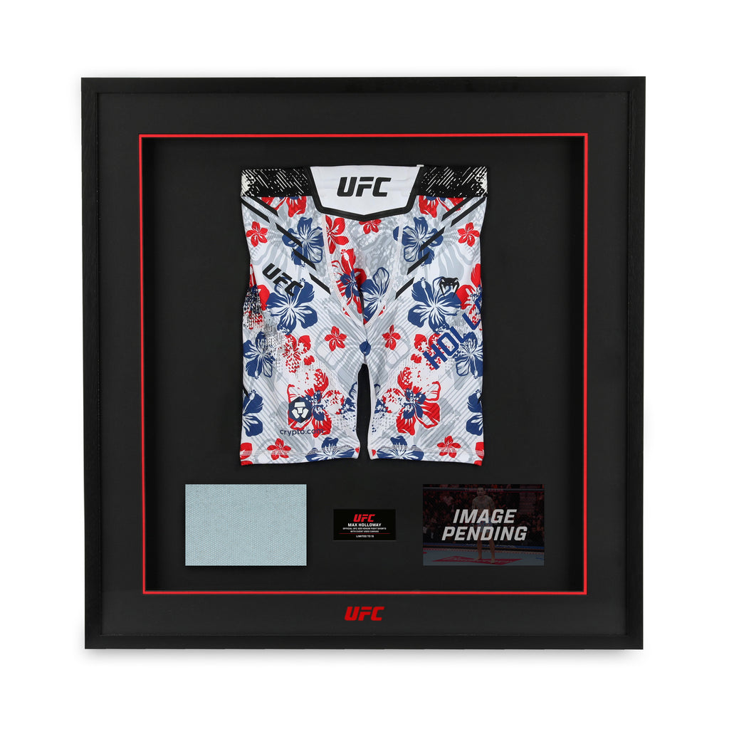 Max Holloway Limited Edition UFC 329 Venum Shorts & Canvas Display