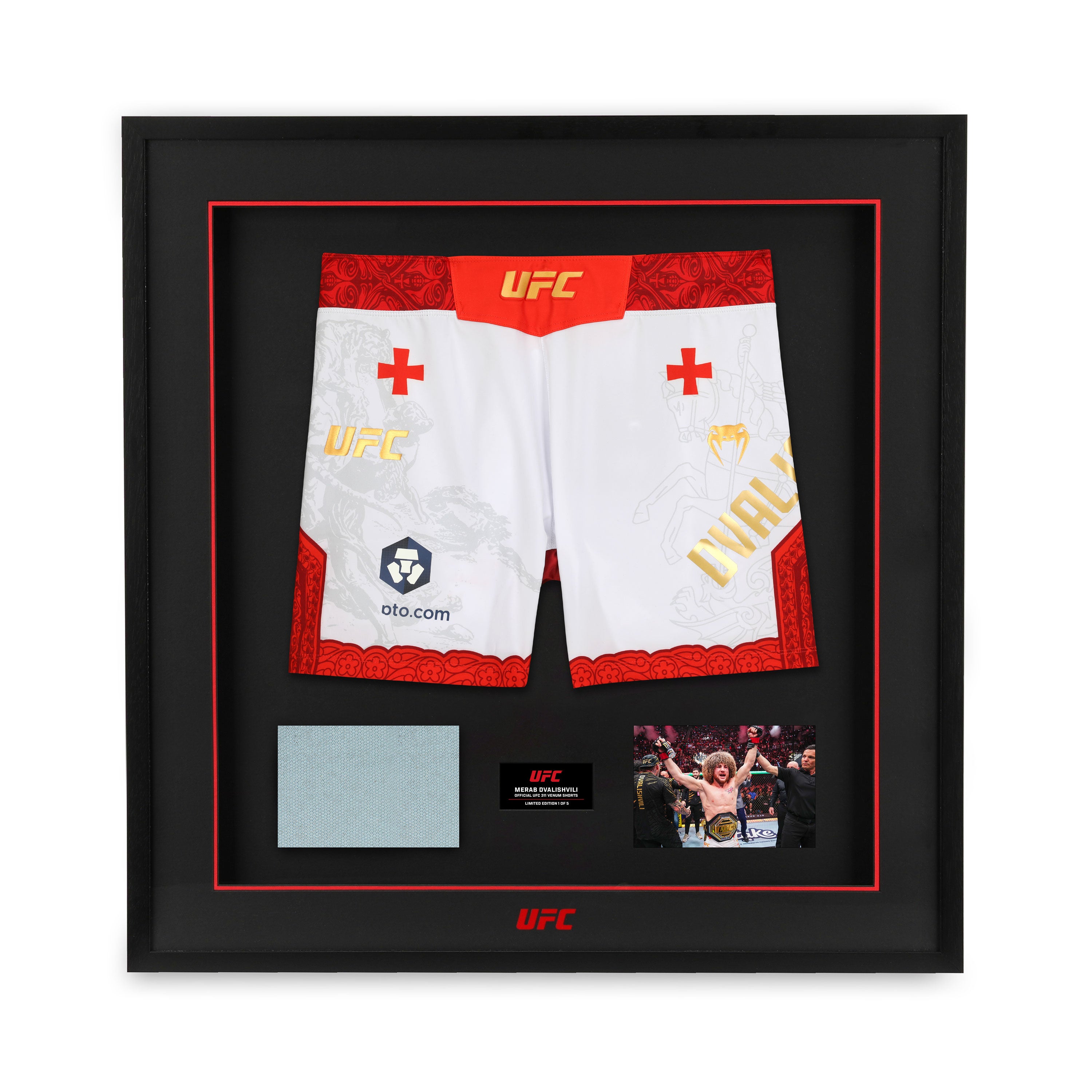 Merab Dvalishvili Limited Edition UFC 311 Venum Shorts & Canvas Display