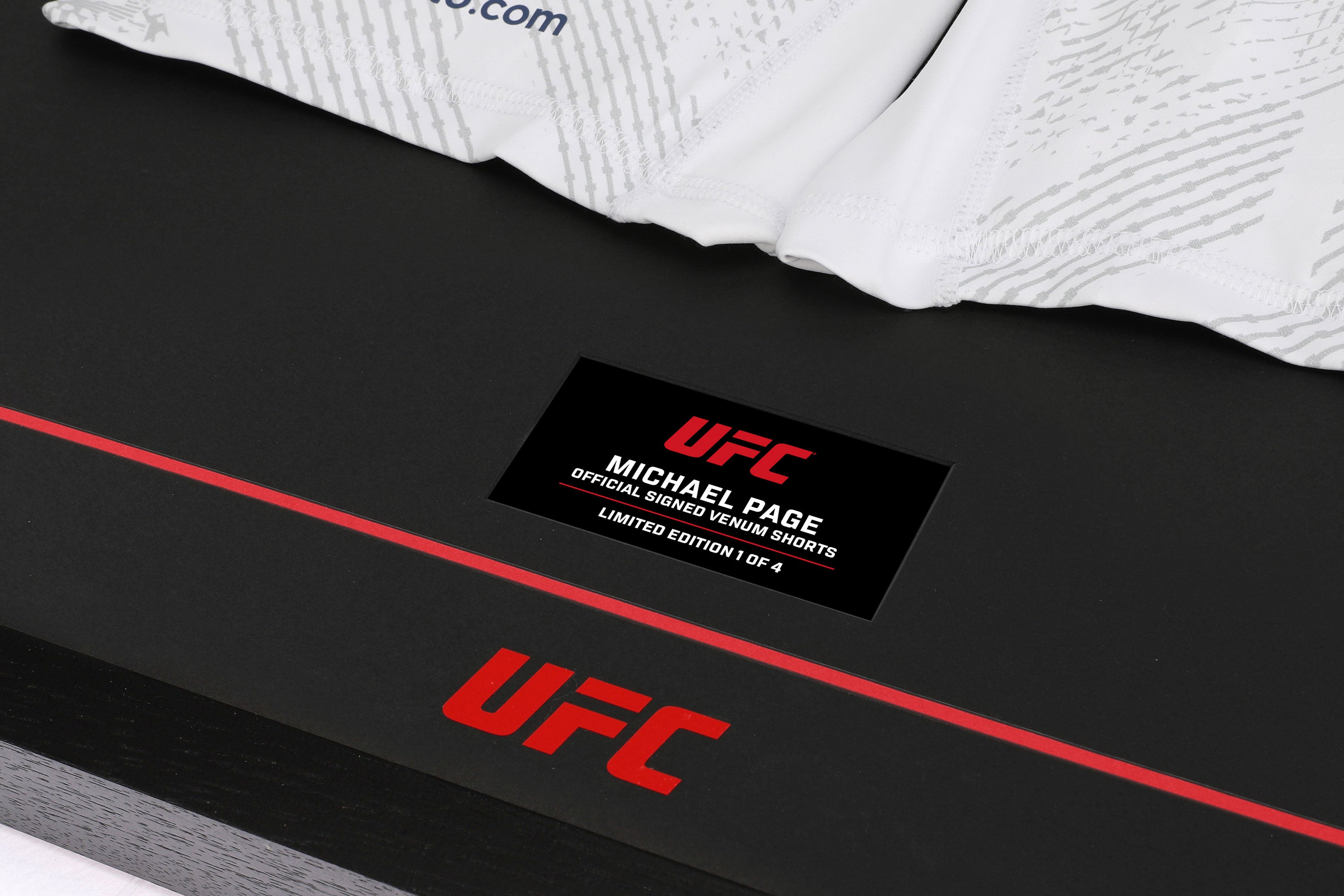 Michael Page Signed White Venum Fight Night Adrenaline Shorts