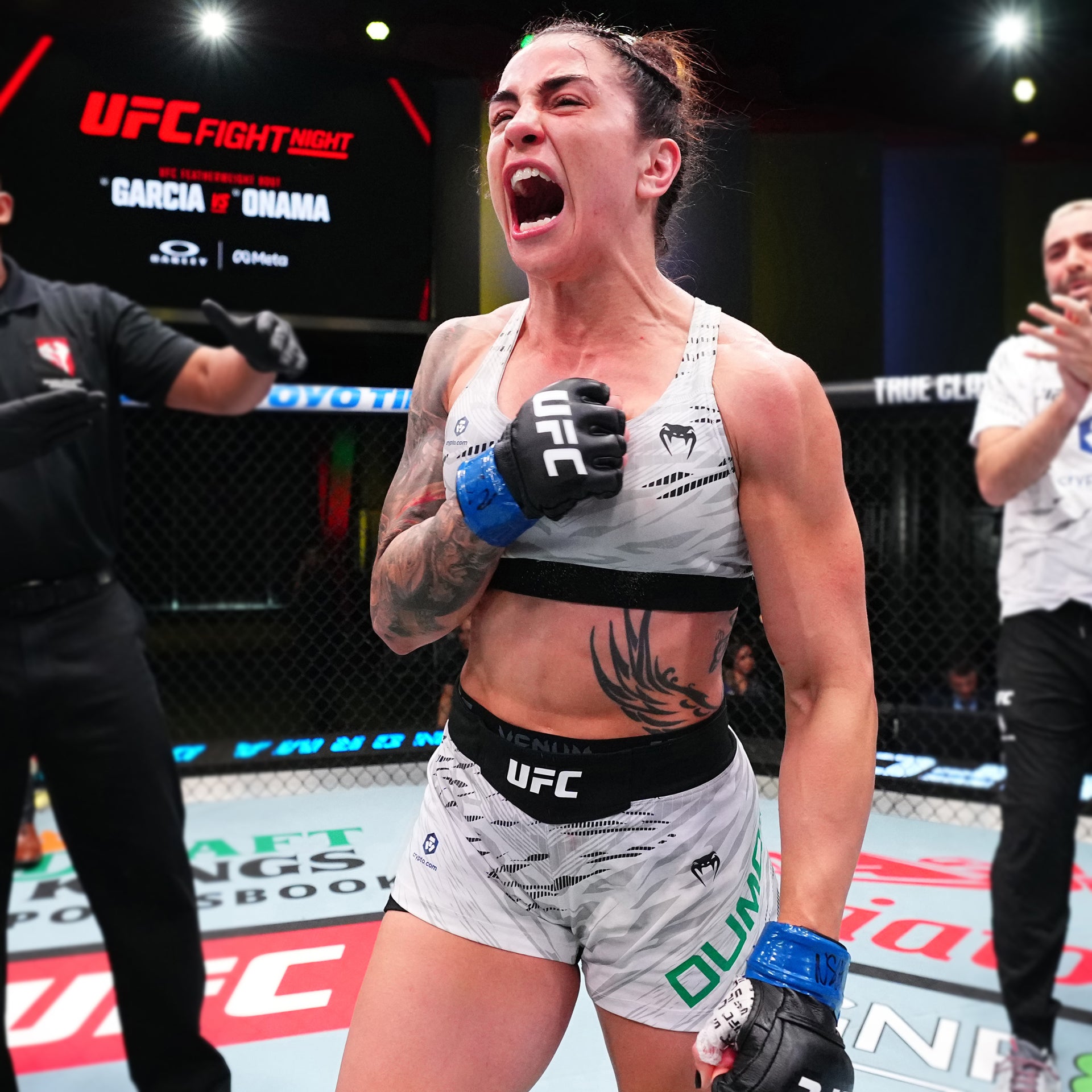 Norma Dumont Signed 1-of-1 Fight Worn Gloves UFC Fight Night: Garcia vs Onama