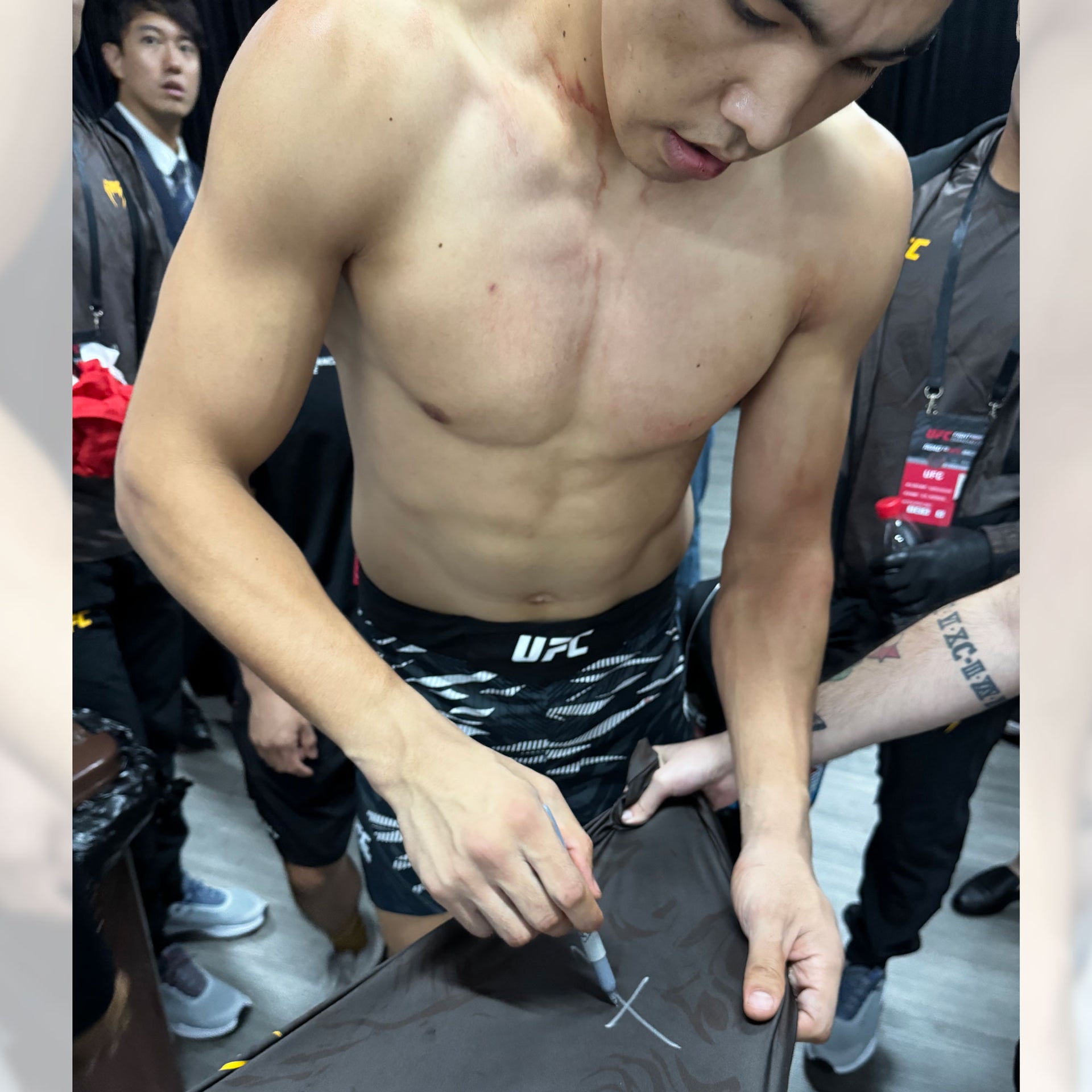 Taiyilake Nueraji Signed 1-of-1 Fight Worn Jersey UFC Fight Night: Walker vs Zhang