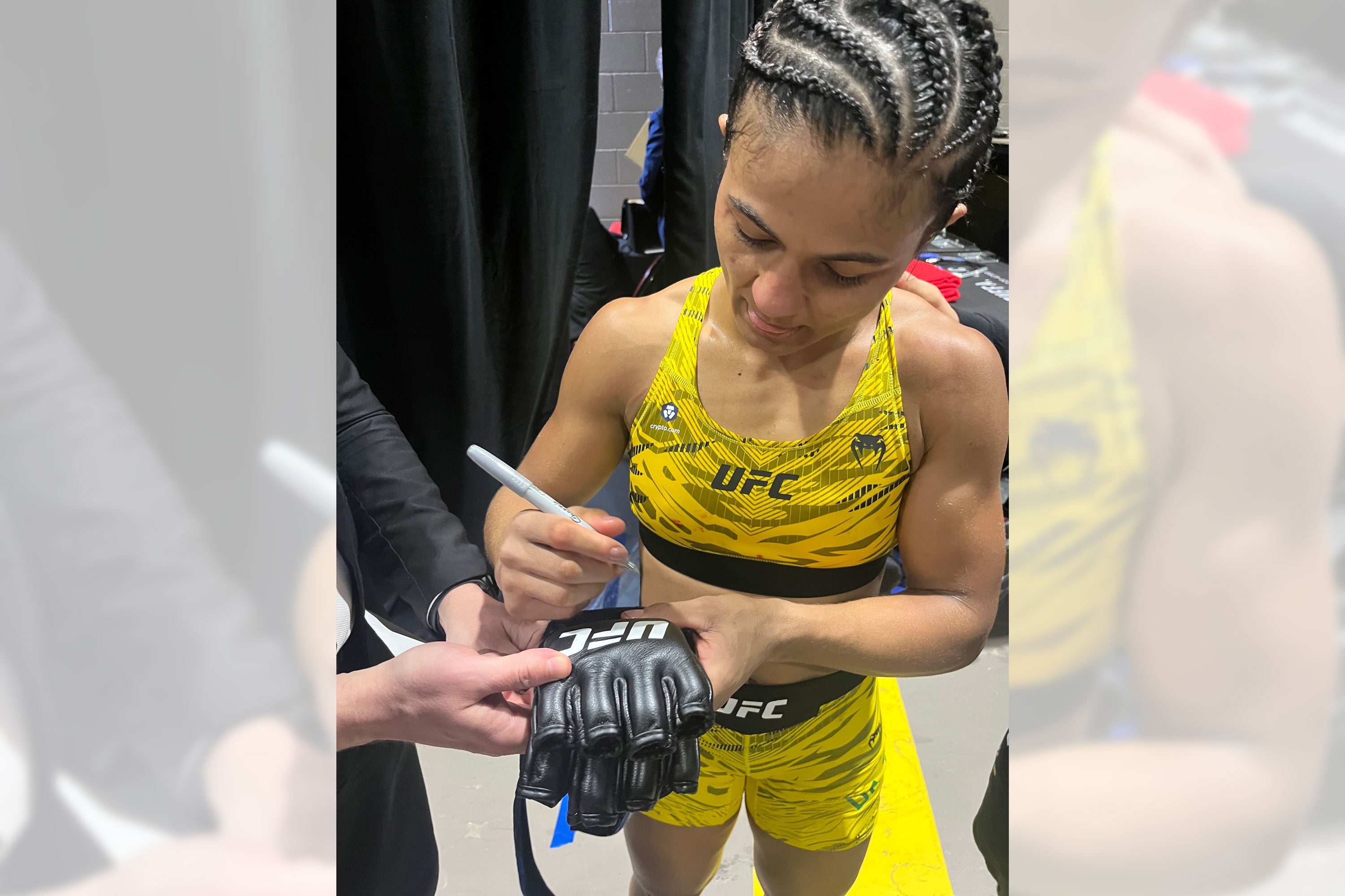 Natália Silva Signed 1-of-1 Fight Worn Gloves UFC 315: Muhammad vs Della Maddalena