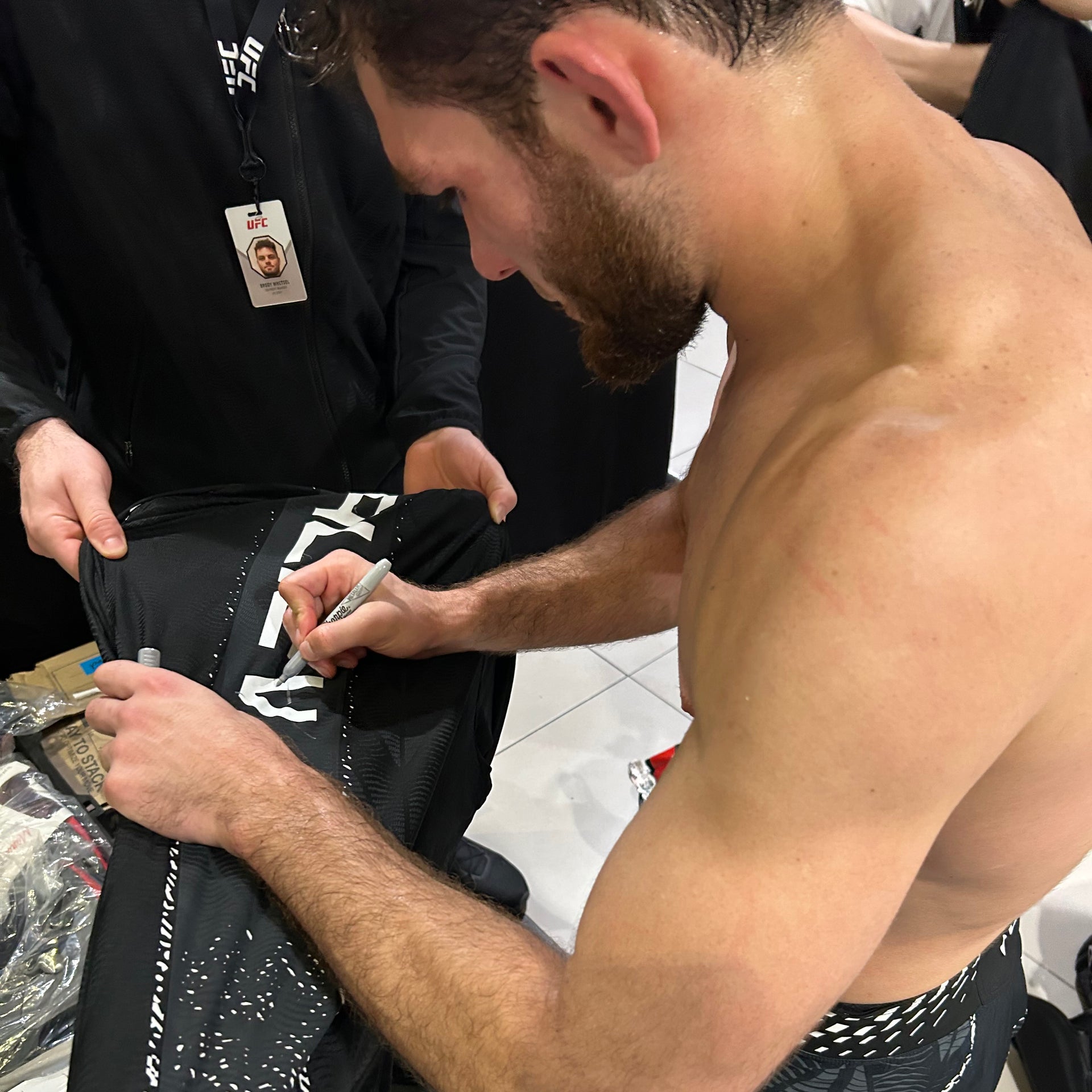 Nurullo Aliev Signed 1-of-1 Fight Worn Jersey UFC Fight Night: Tsarukyan vs Hooker