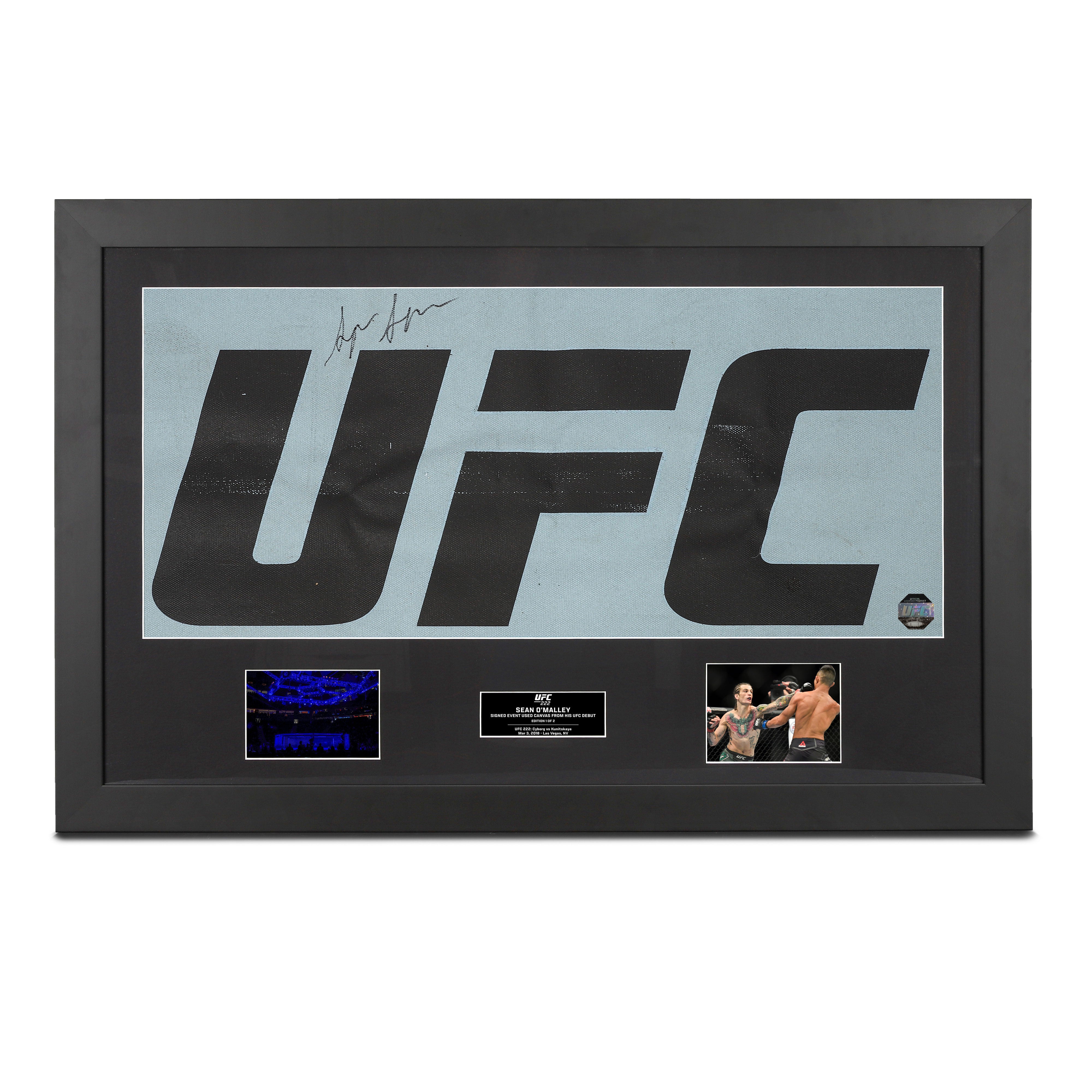 UFC Logo Canvas & Photo Signed by Sean O'Malley UFC 222: Cyborg vs Kunitskaya