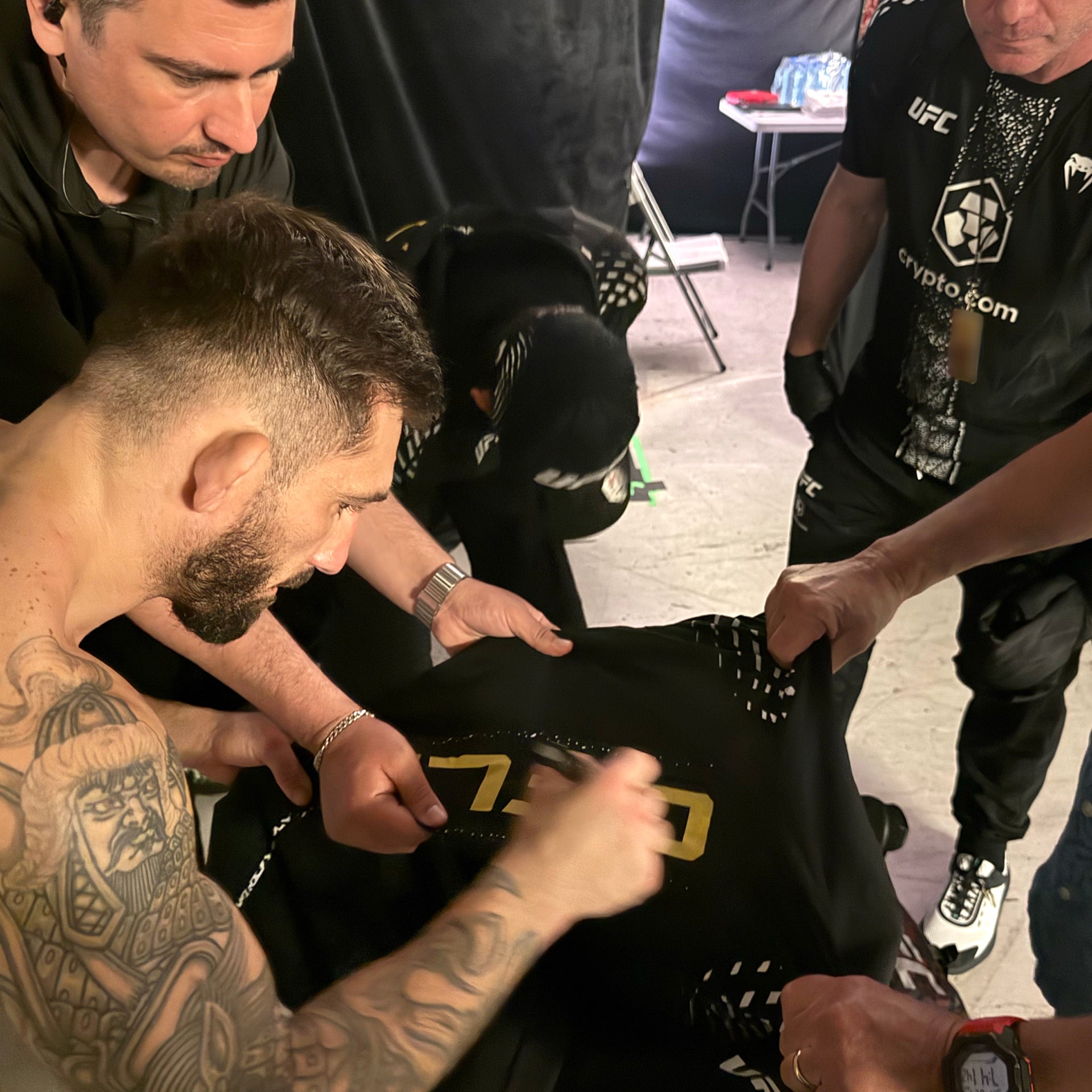 Kaan Ofli Signed 1-of-1 Fight Worn Hoodie UFC Fight Night: Fiziev vs Torres