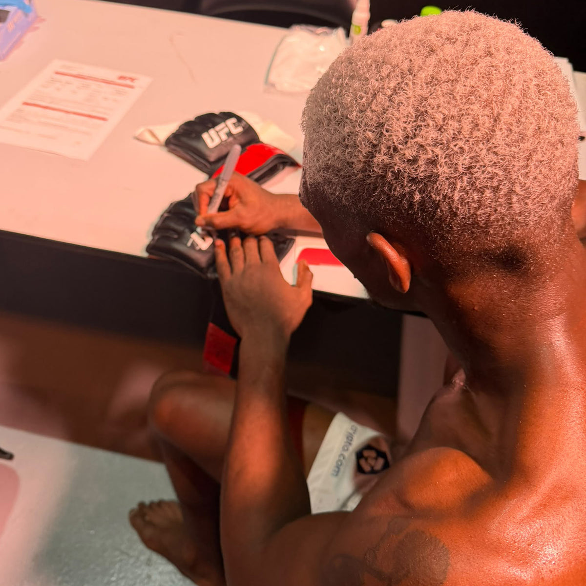 Bolaji Oki Signed 1-of-1 Fight Worn Gloves UFC 333: Volkanovski vs Evloev