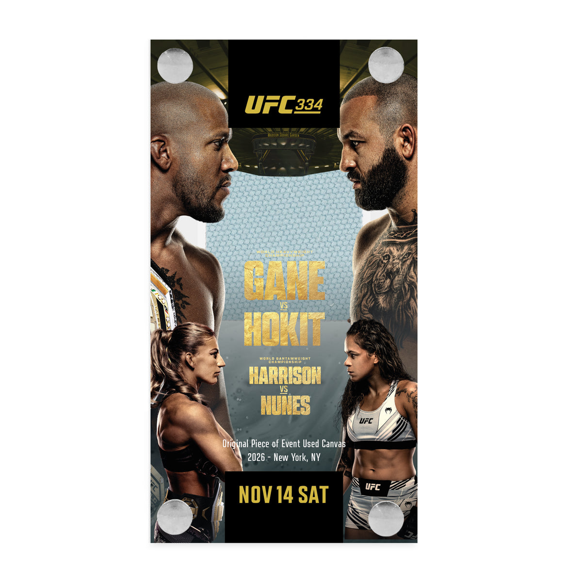 UFC 334: Gane vs Hokit Canvas in Acrylic