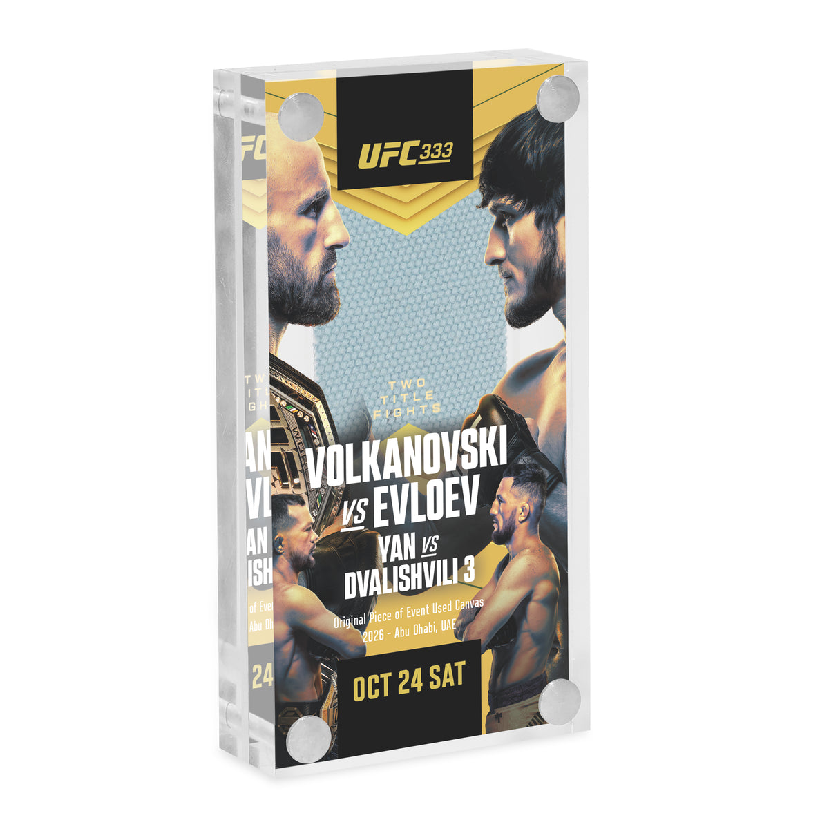 UFC 333: Volkanovski vs Evloev Canvas in Acrylic