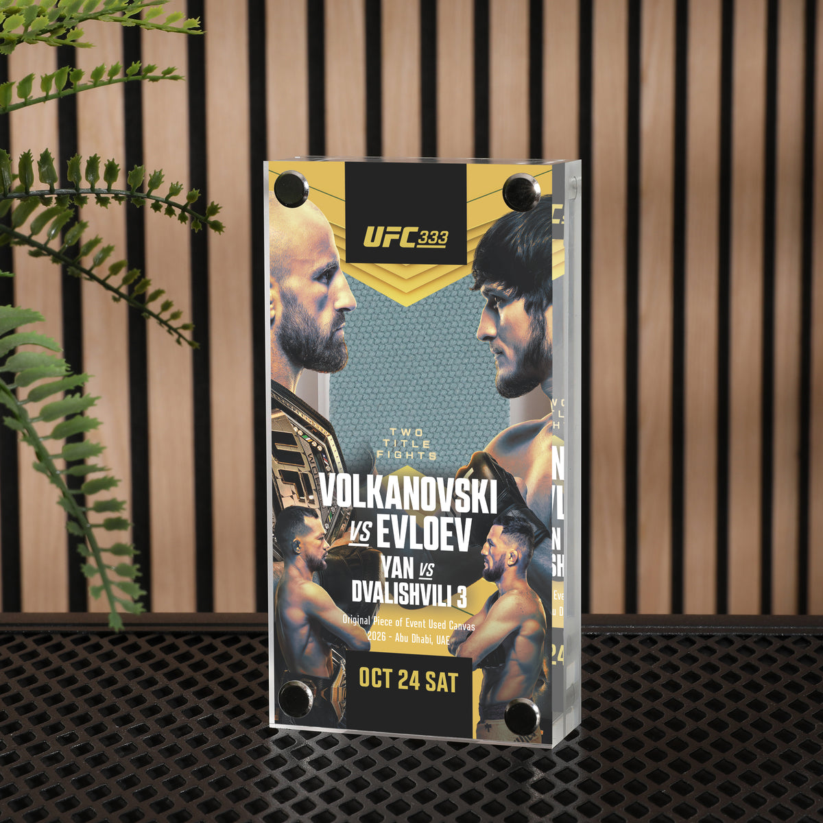 UFC 333: Volkanovski vs Evloev Canvas in Acrylic