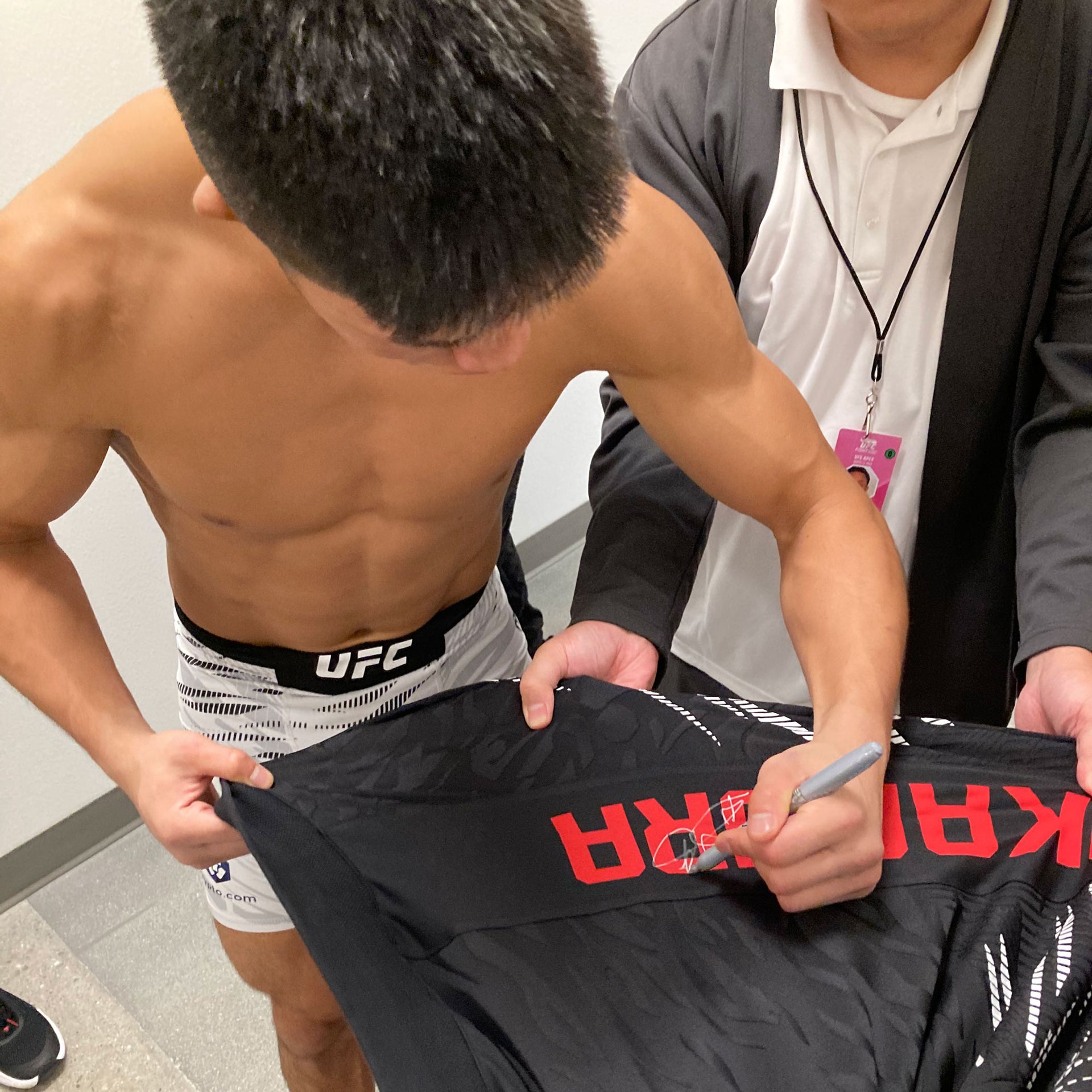 Rinya Nakamura Signed 1-of-1 Fight Worn Hoodie UFC Fight Night: Taira vs Park