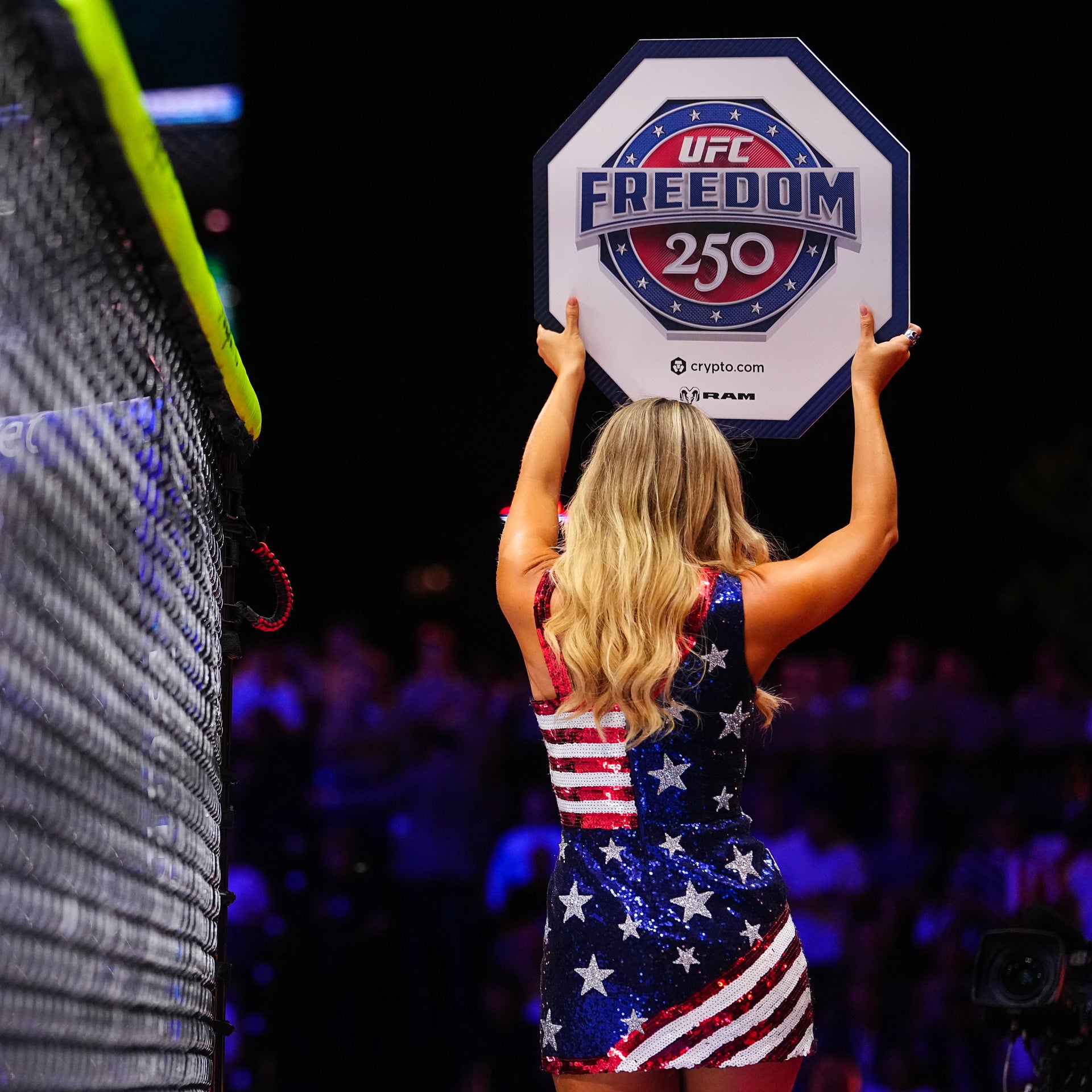 UFC Freedom 250: Topuria vs Gaethje Event Used Round Card Four
