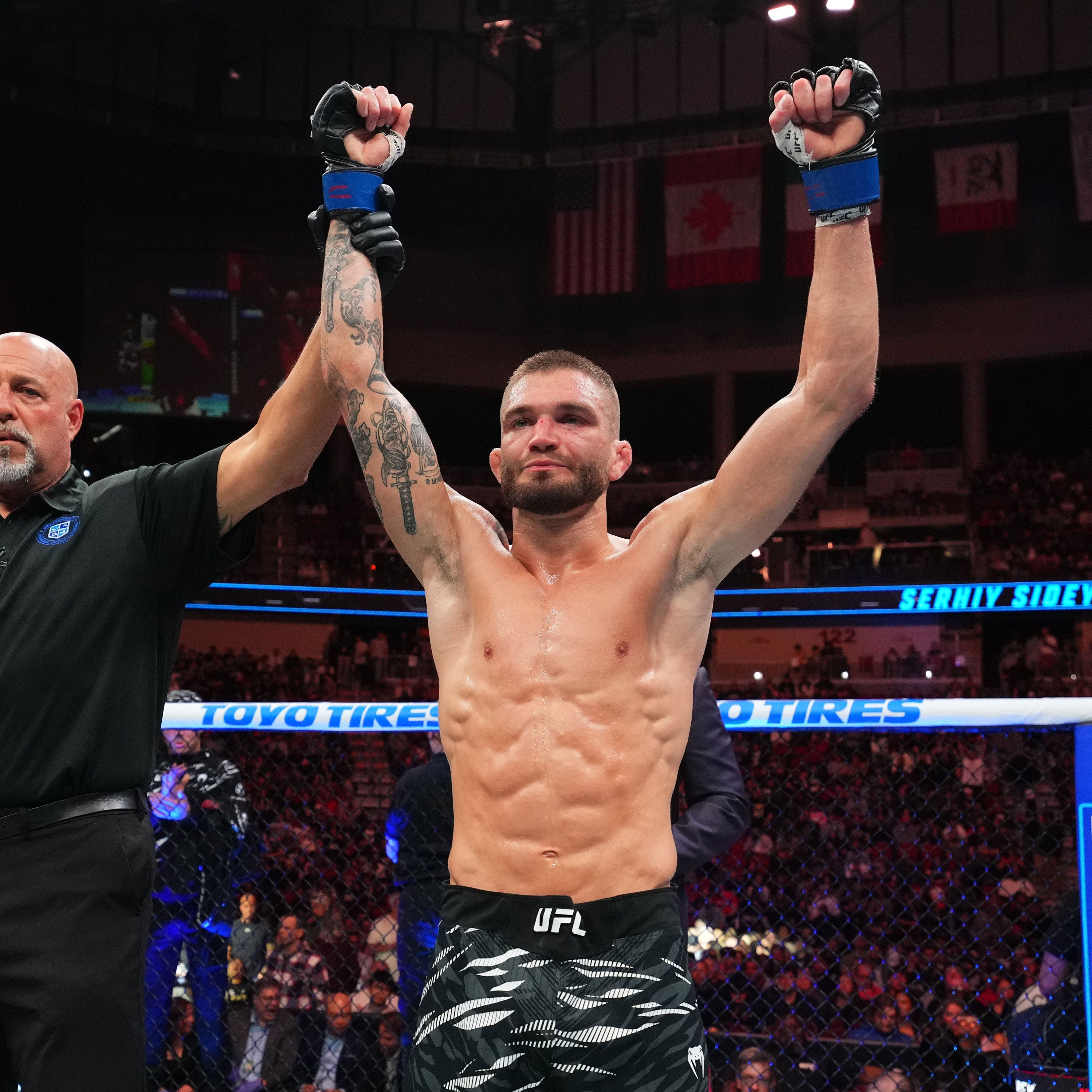 Serhiy Sidey 1-of-1 Fight Worn Gloves UFC Fight Night: Sandhagen vs Figueiredo