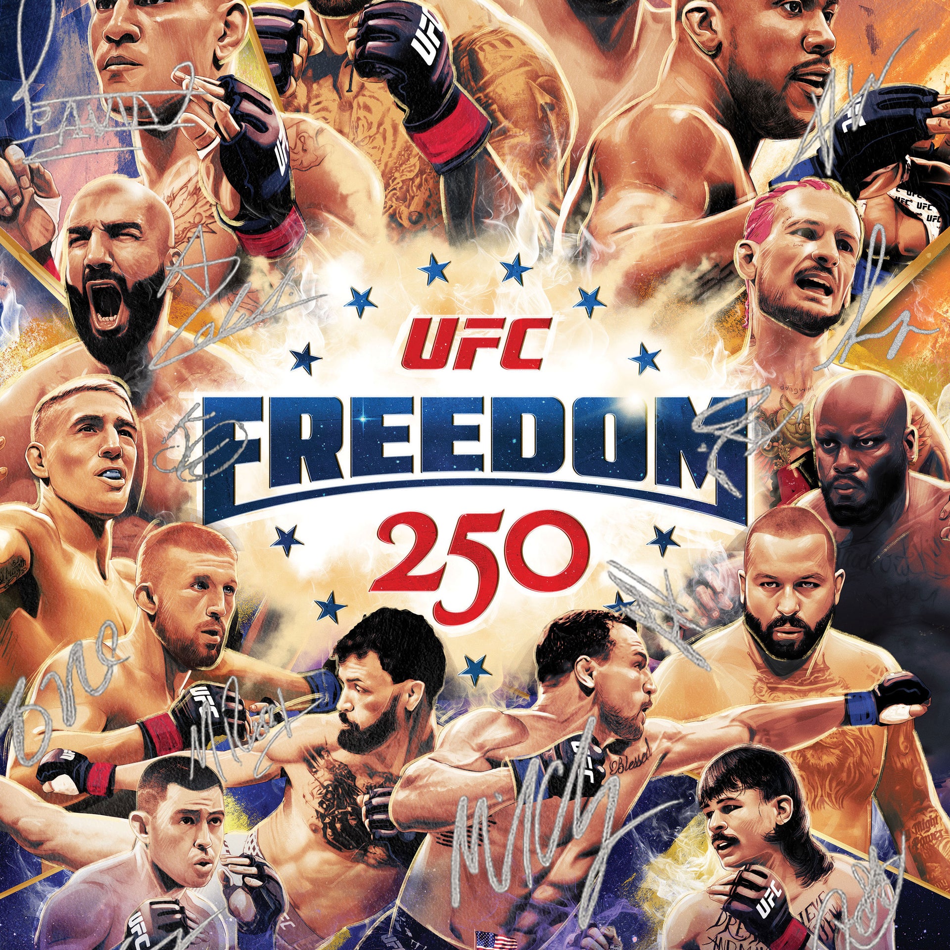 UFC Freedom 250: Topuria vs Gaethje Signed Artist Series Print