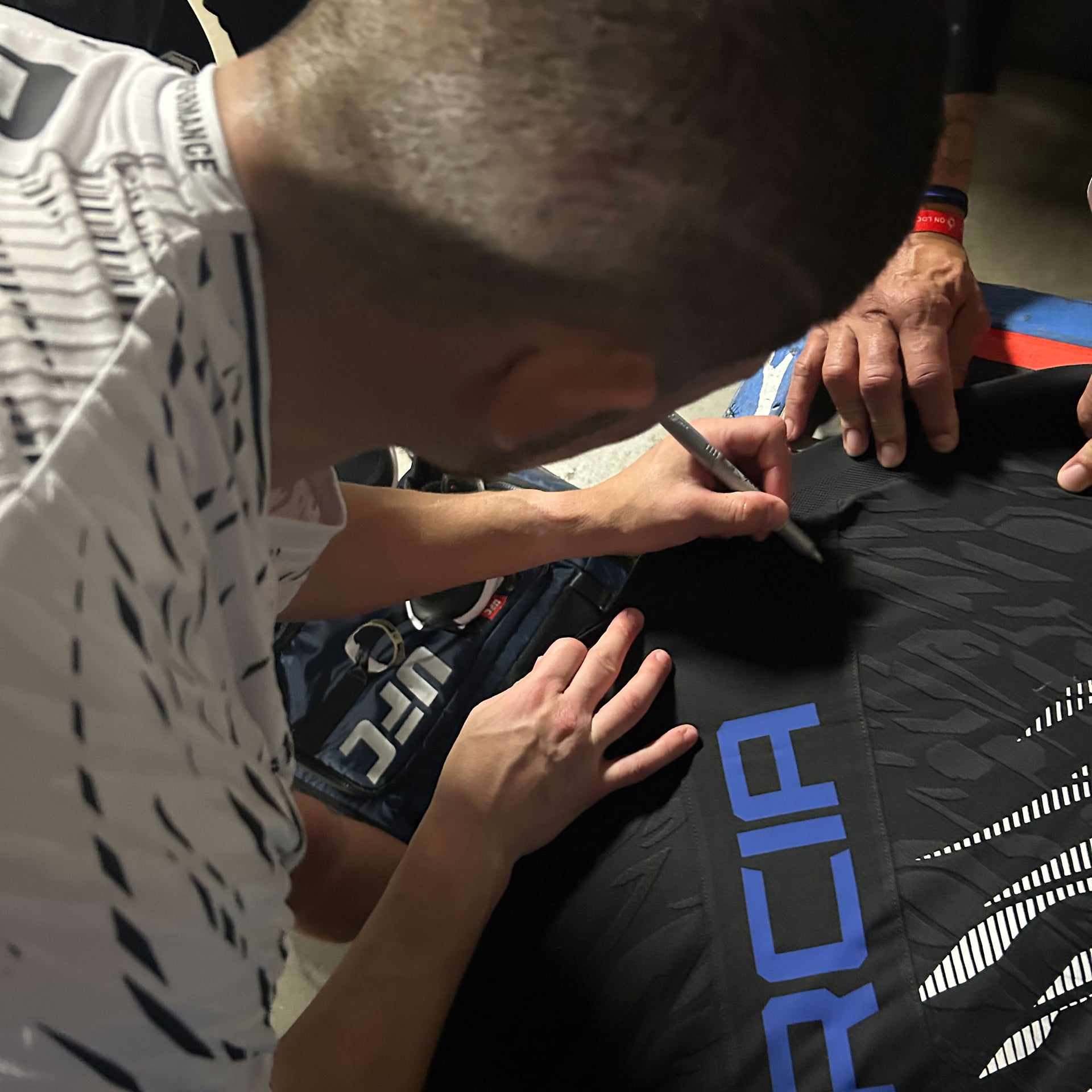 Steve Garcia Signed 1-of-1 Fight Worn Hoodie UFC Fight Night: Lewis vs Teixeira