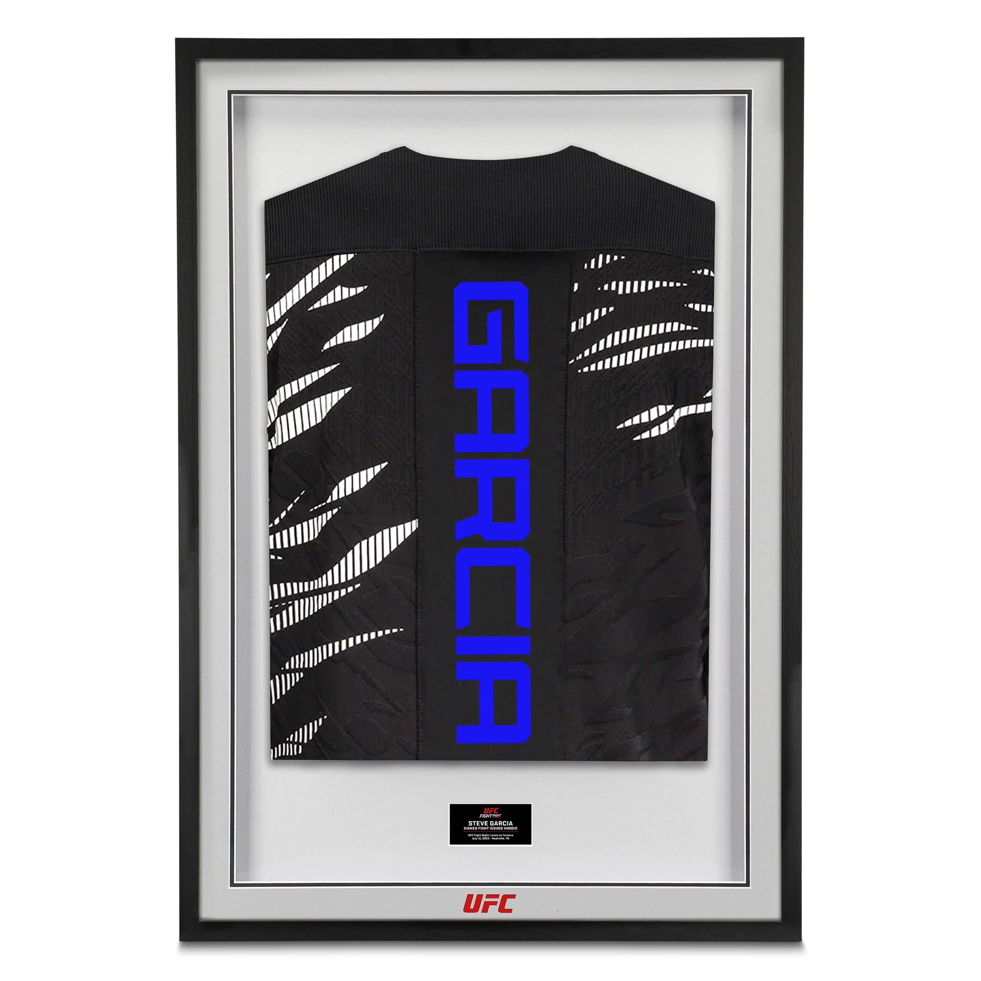 Steve Garcia Signed 1-of-1 Fight Worn Hoodie UFC Fight Night: Lewis vs Teixeira