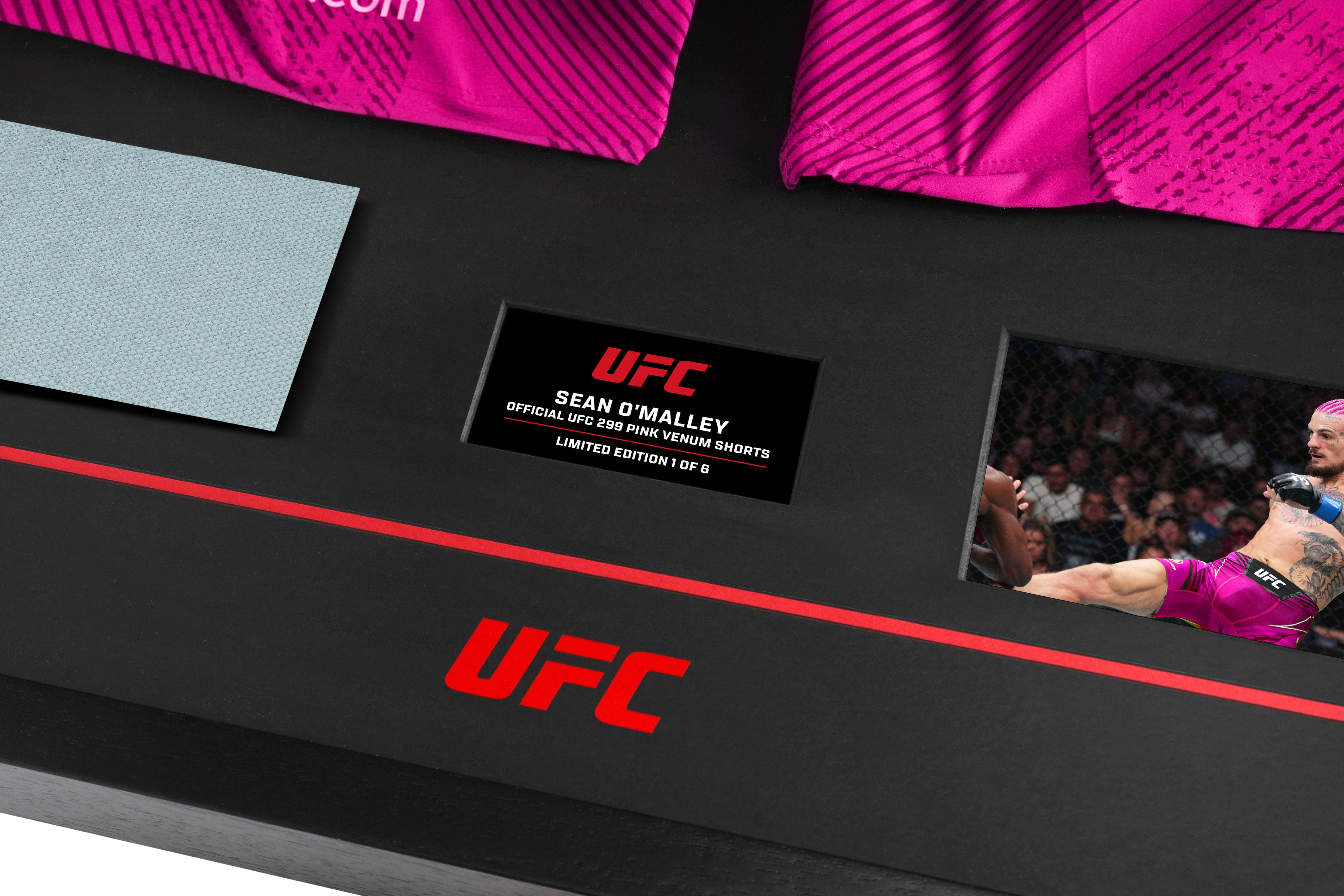 Sean O'Malley Limited Edition UFC 299 Pink Venum Shorts & Canvas Display