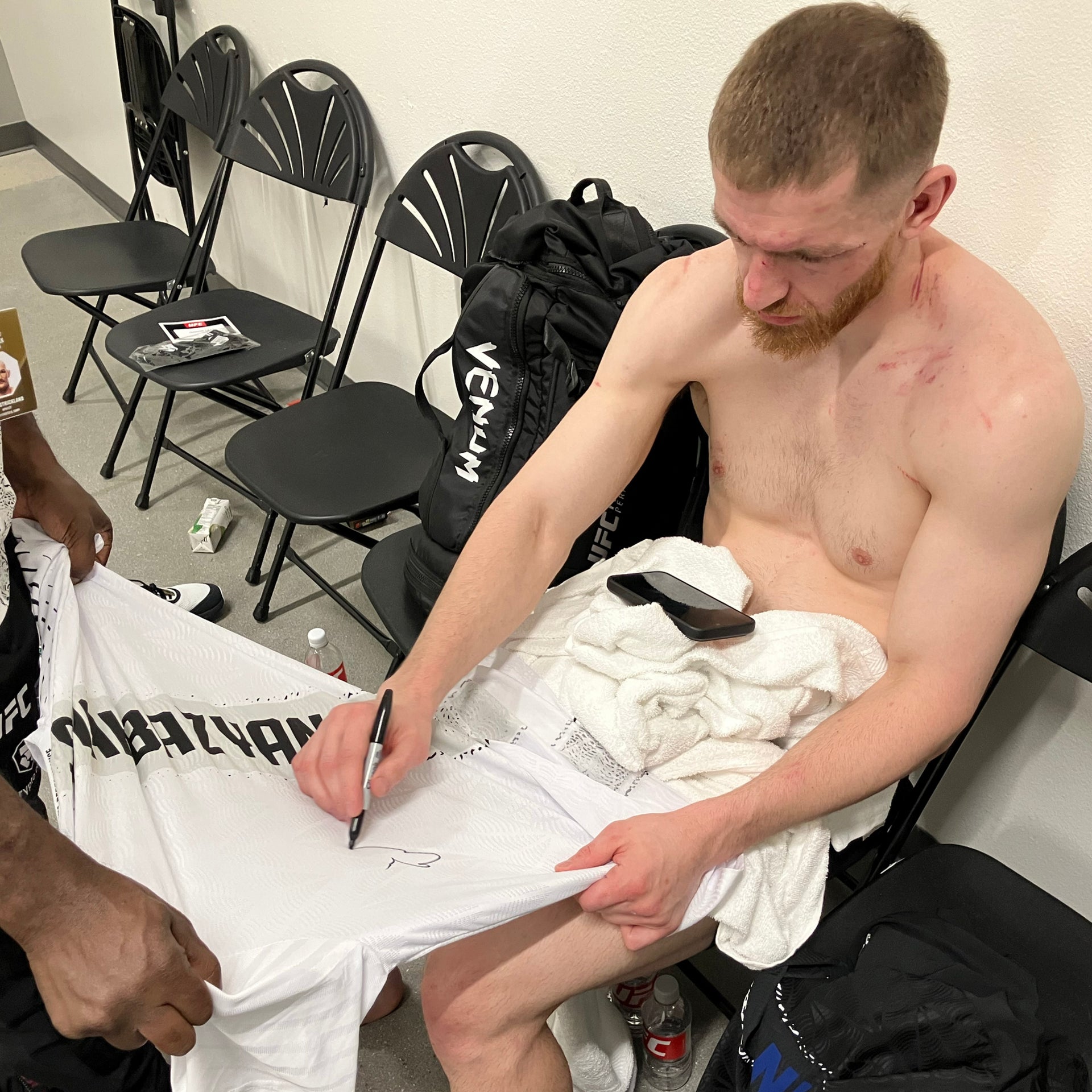 Edmen Shahbazyan Signed 1-of-1 Fight Worn Jersey UFC Fight Night: Muhammad vs Bonfim