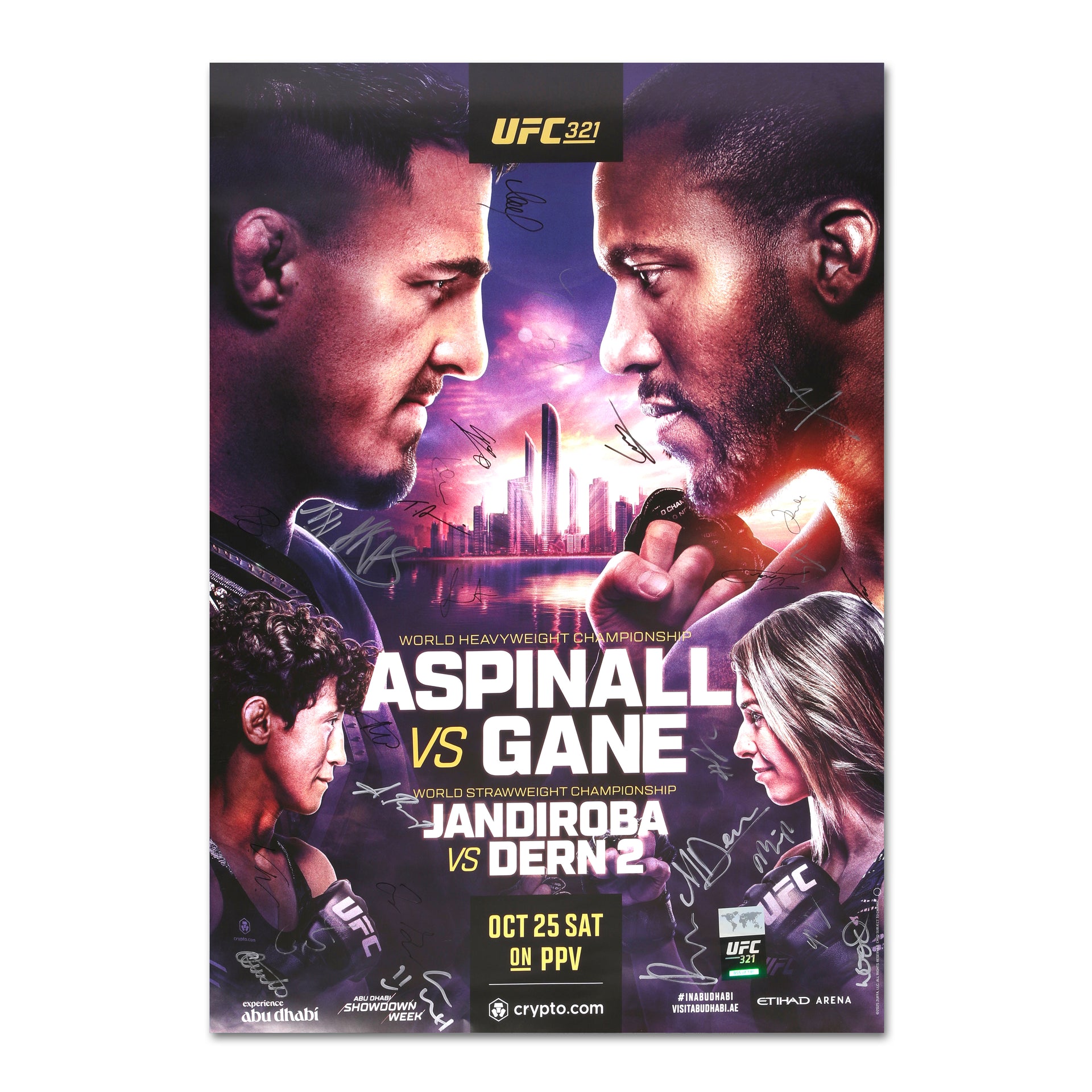 UFC 321: Aspinall vs Gane Autographed Event Poster