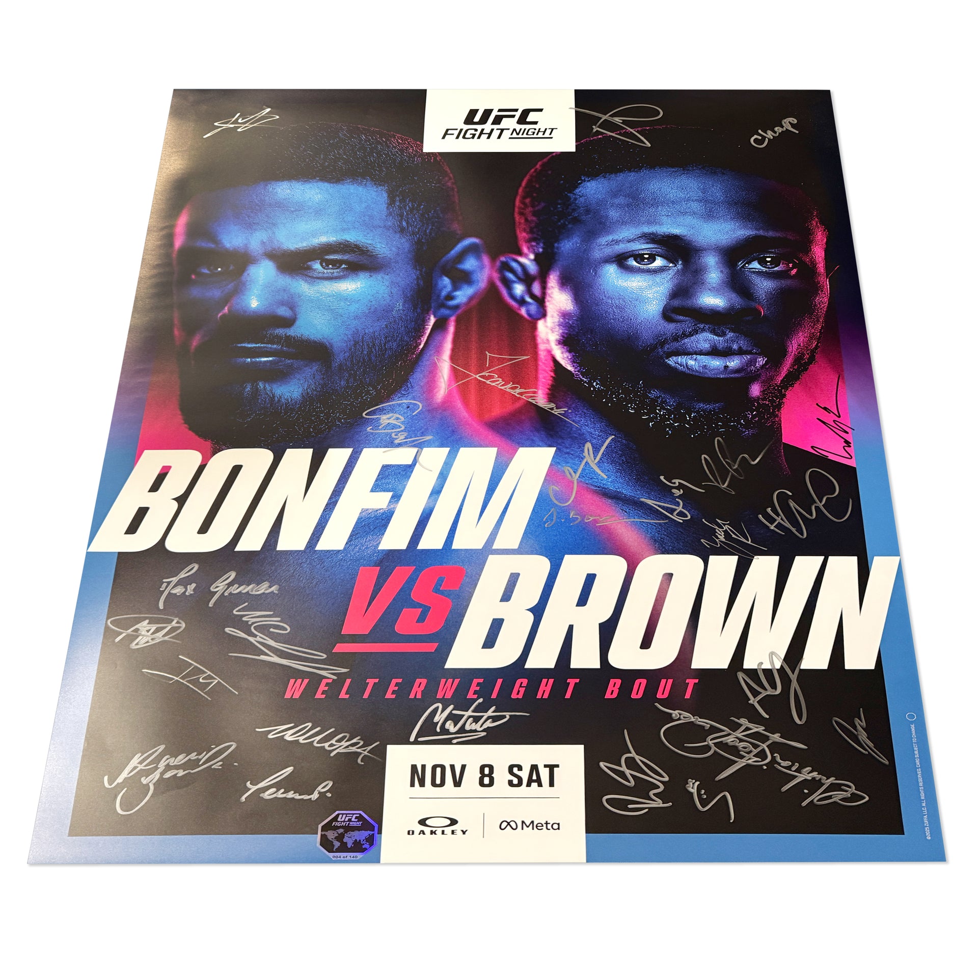 UFC Fight Night: Bonfim vs Brown Autographed Event Poster