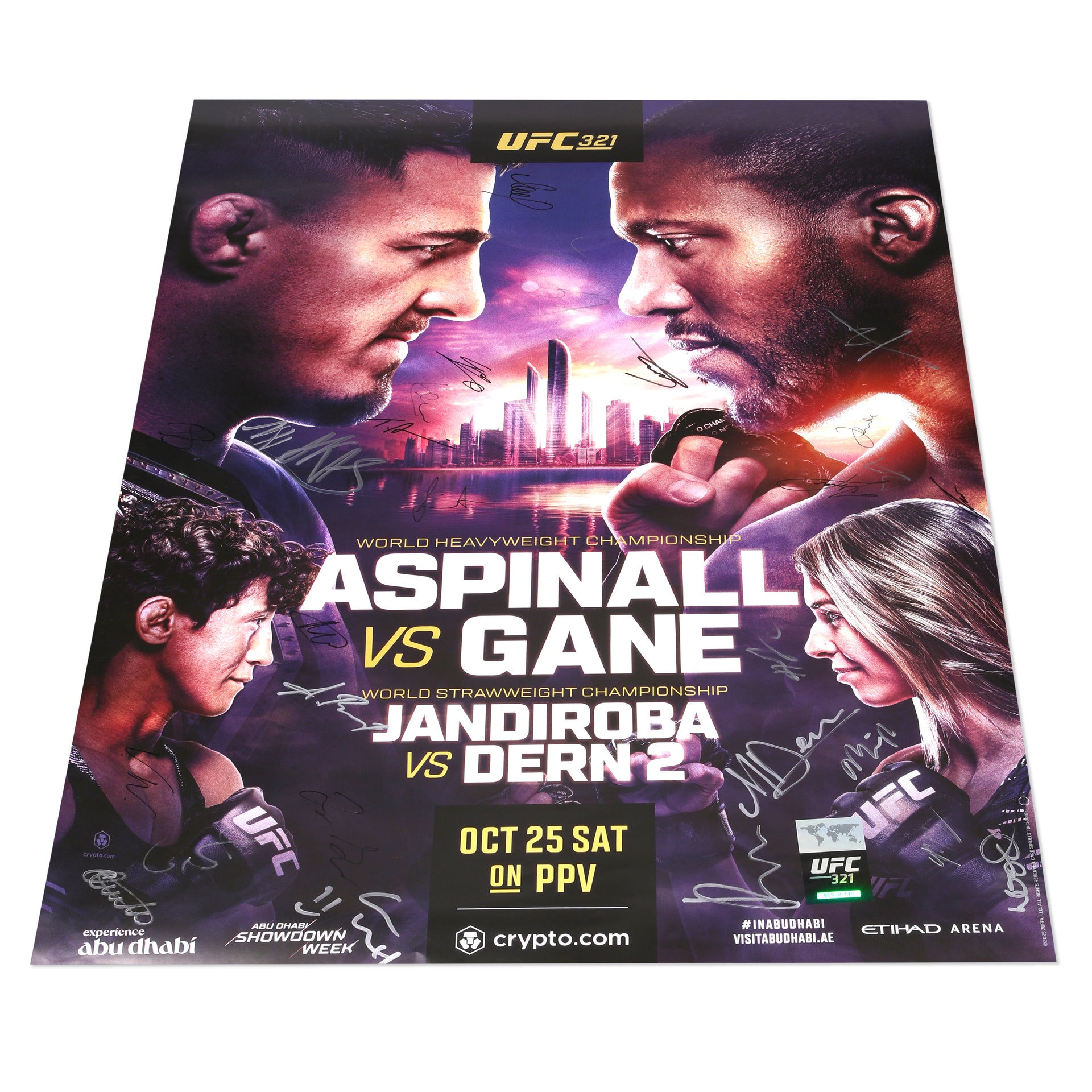 UFC 321: Aspinall vs Gane Autographed Event Poster