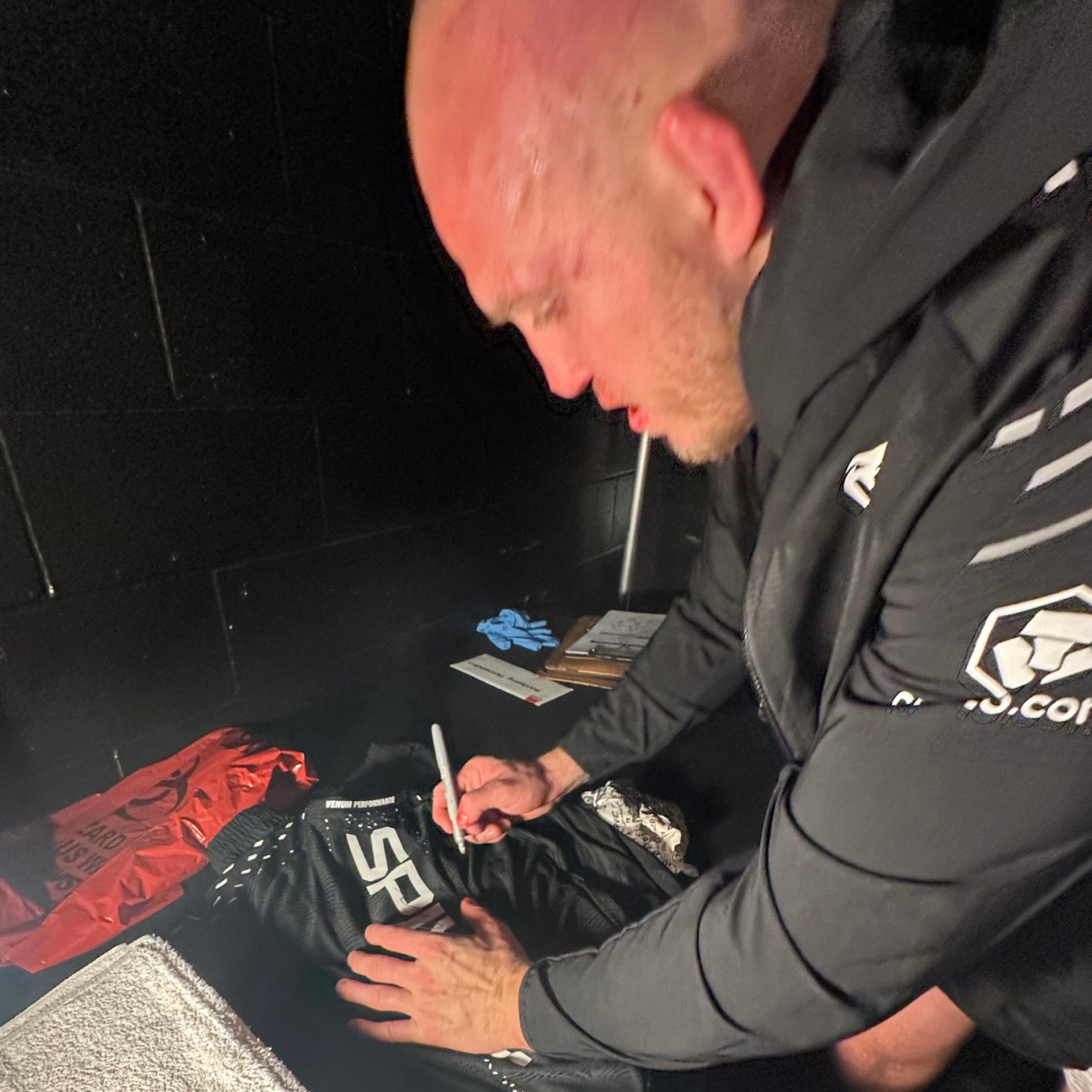 Serghei Spivac Signed 1-of-1 Fight Worn Jersey UFC Fight Night: Hernandez vs Rodrigues