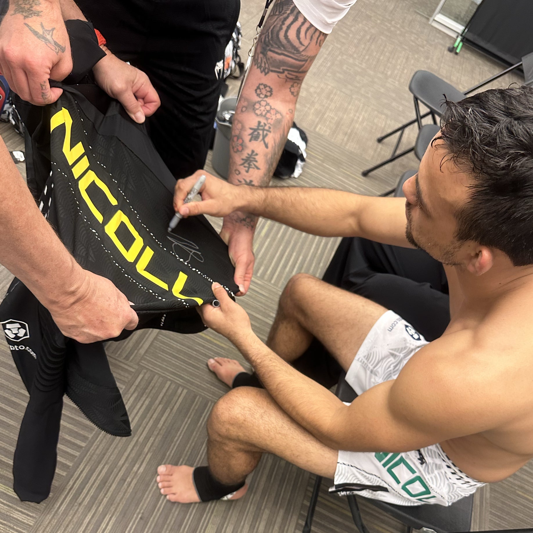Stewart Nicoll Signed 1-of-1 Fight Worn Hoodie UFC Fight Night: Moicano vs Duncan