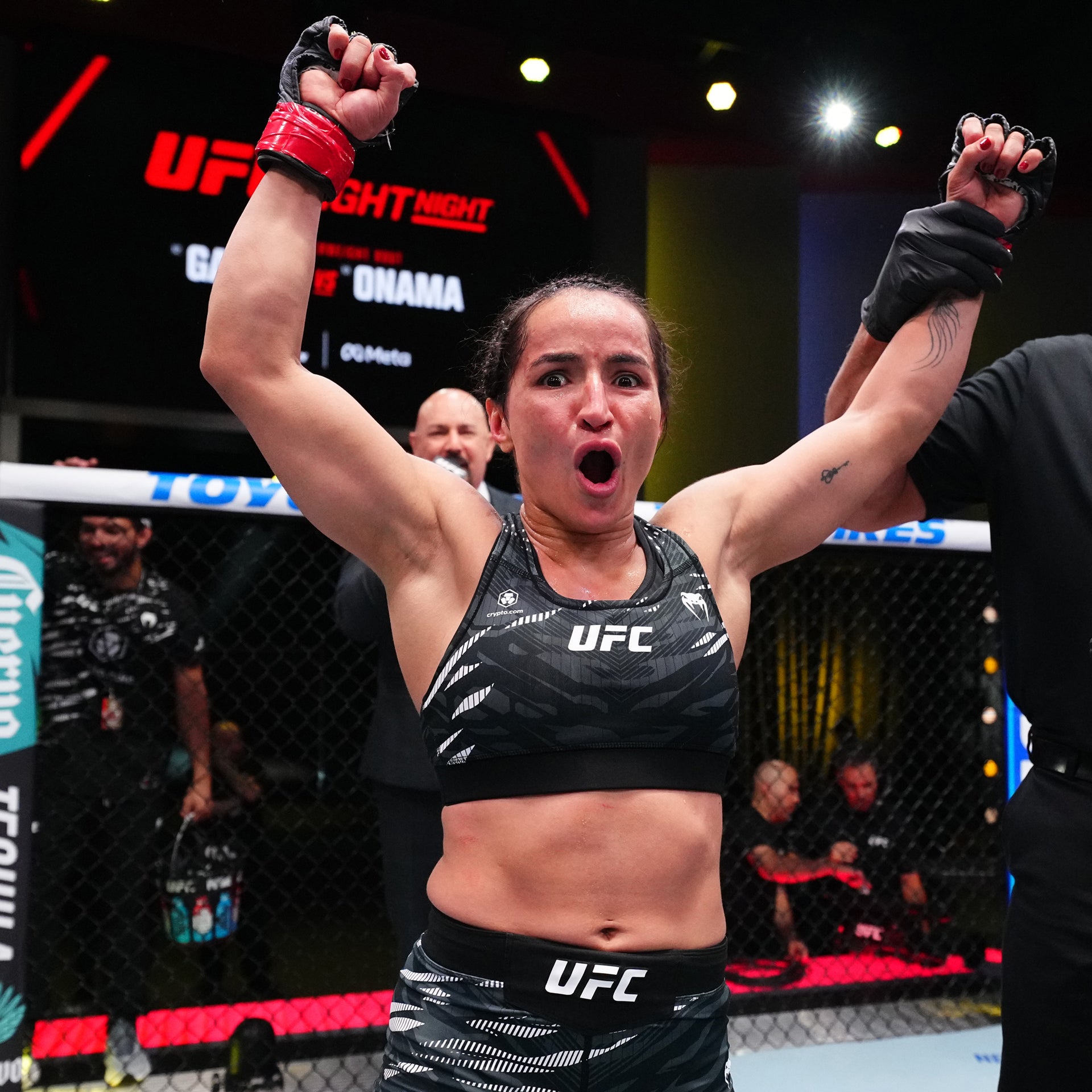 Talita Alencar Signed 1-of-1 Fight Worn Gloves UFC Fight Night: Garcia vs Onama