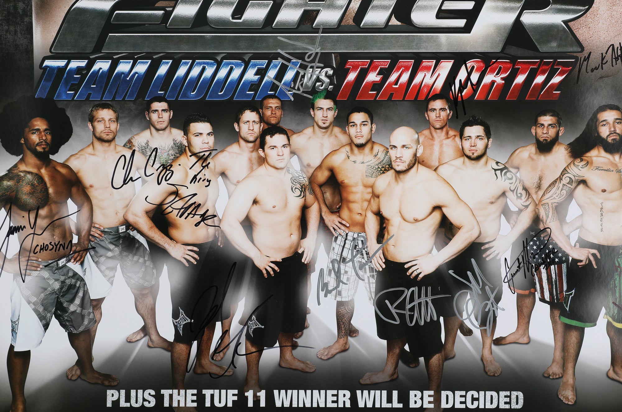 TUF 11: Team Liddell vs Team Ortiz Autographed Event Poster