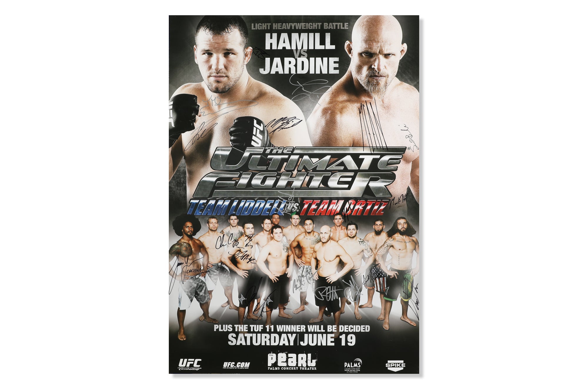 TUF 11: Team Liddell vs Team Ortiz Autographed Event Poster