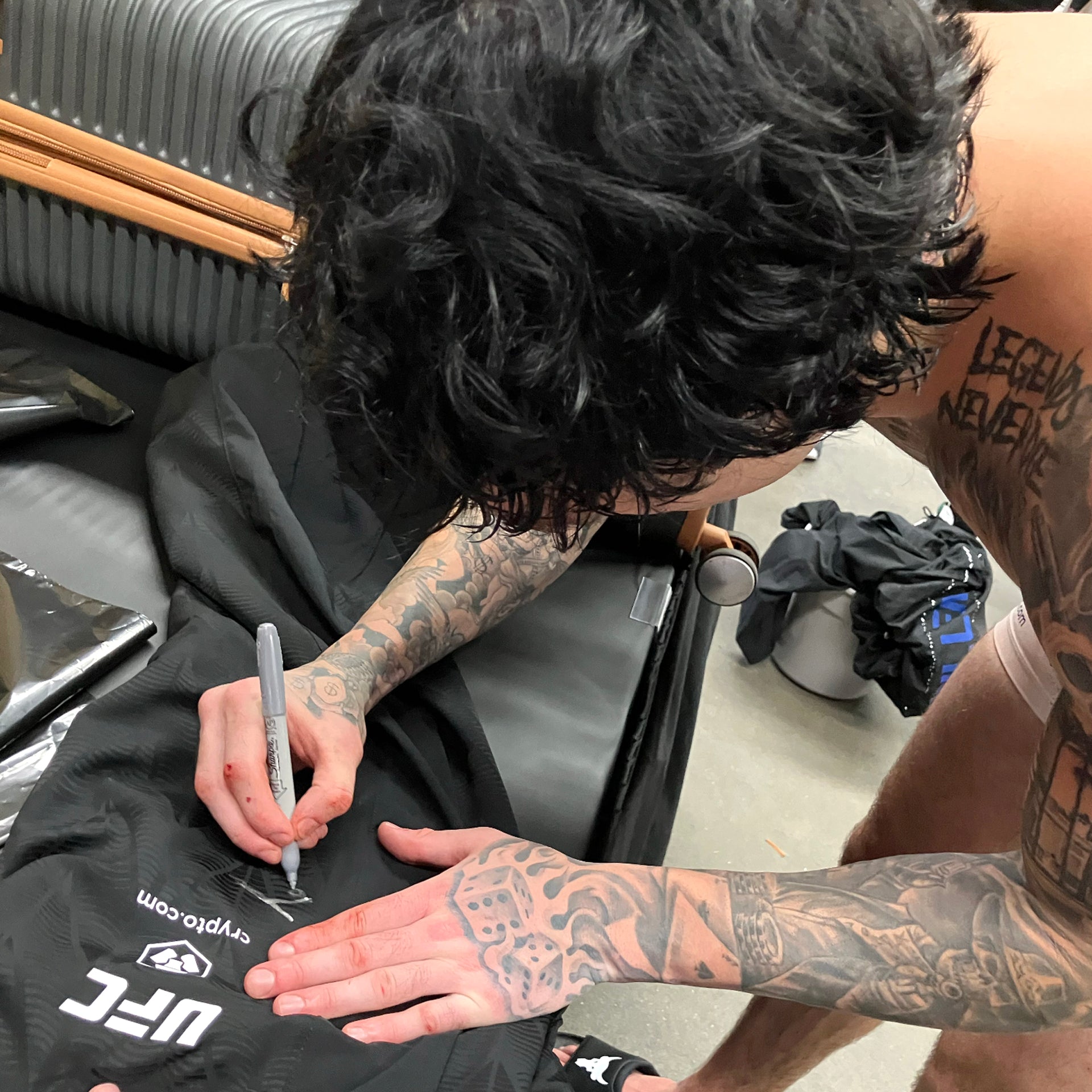 Tommy McMillen Signed 1-of-1 Fight Worn Sweatpants UFC Fight Night: Du Plessis vs Usman