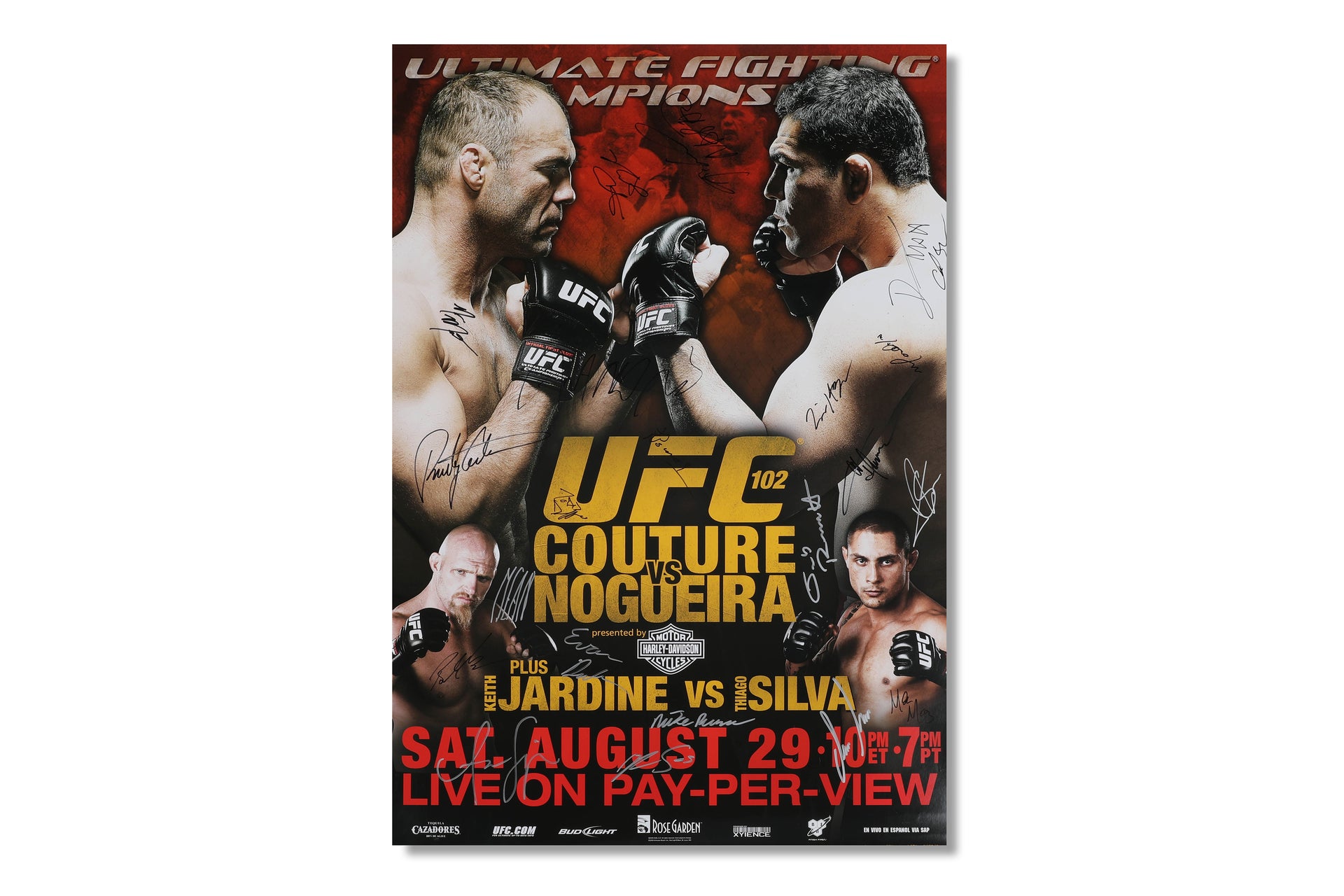 UFC 102: Couture vs Nogueira Autographed Event Poster