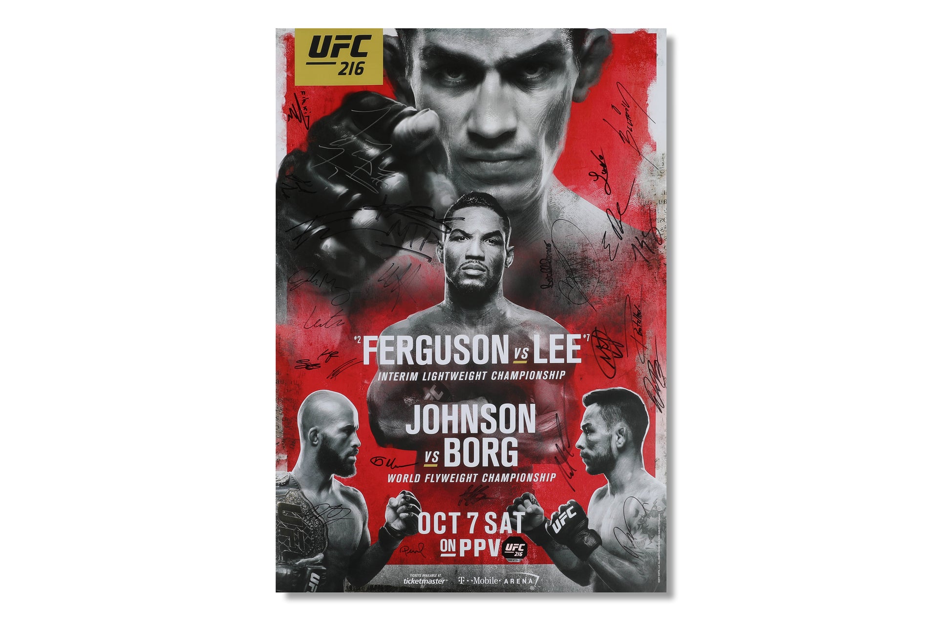 UFC 216: Ferguson vs Lee Autographed Event Poster