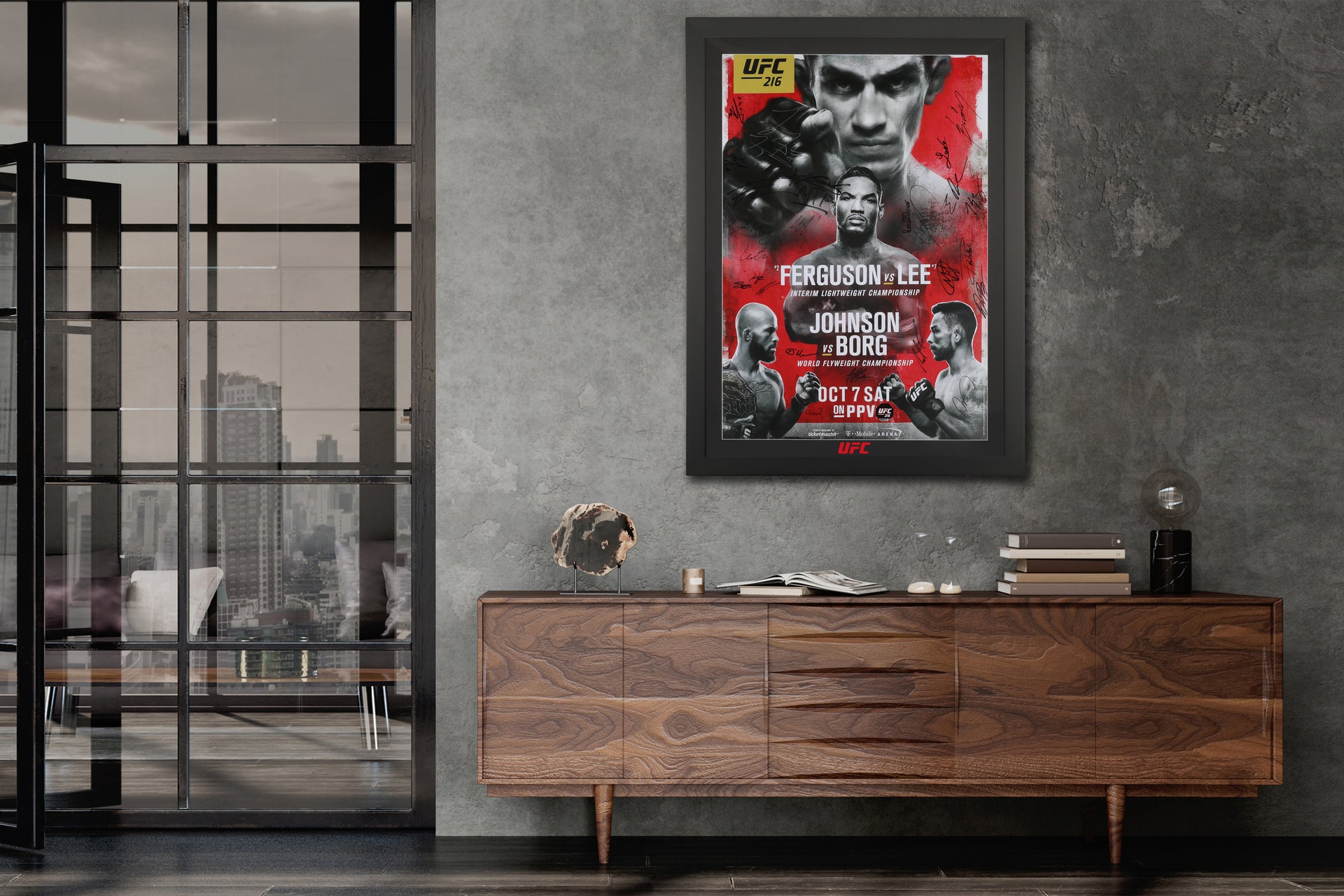 UFC 216: Ferguson vs Lee Autographed Event Poster