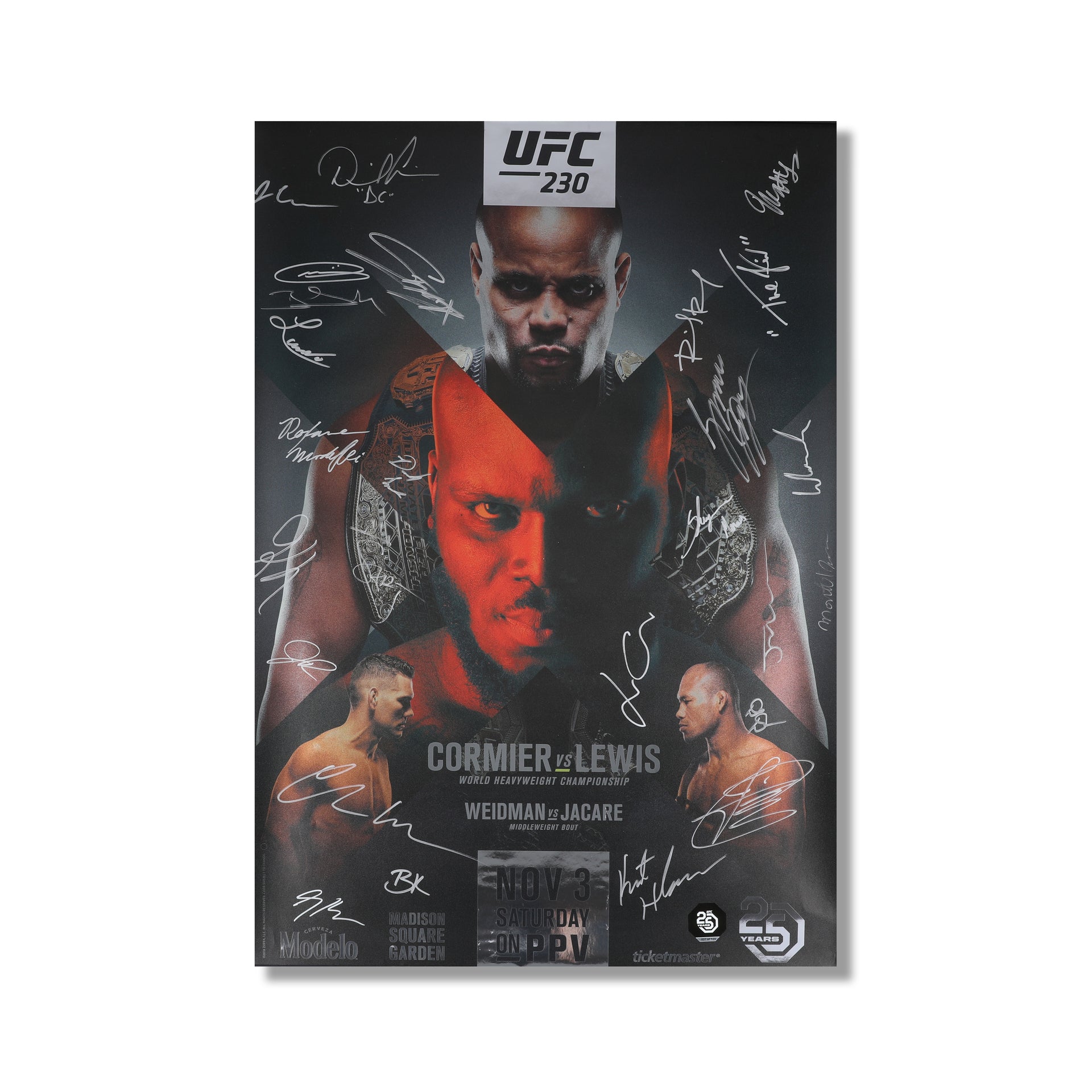 UFC 230: Cormier vs Lewis Autographed Event Poster