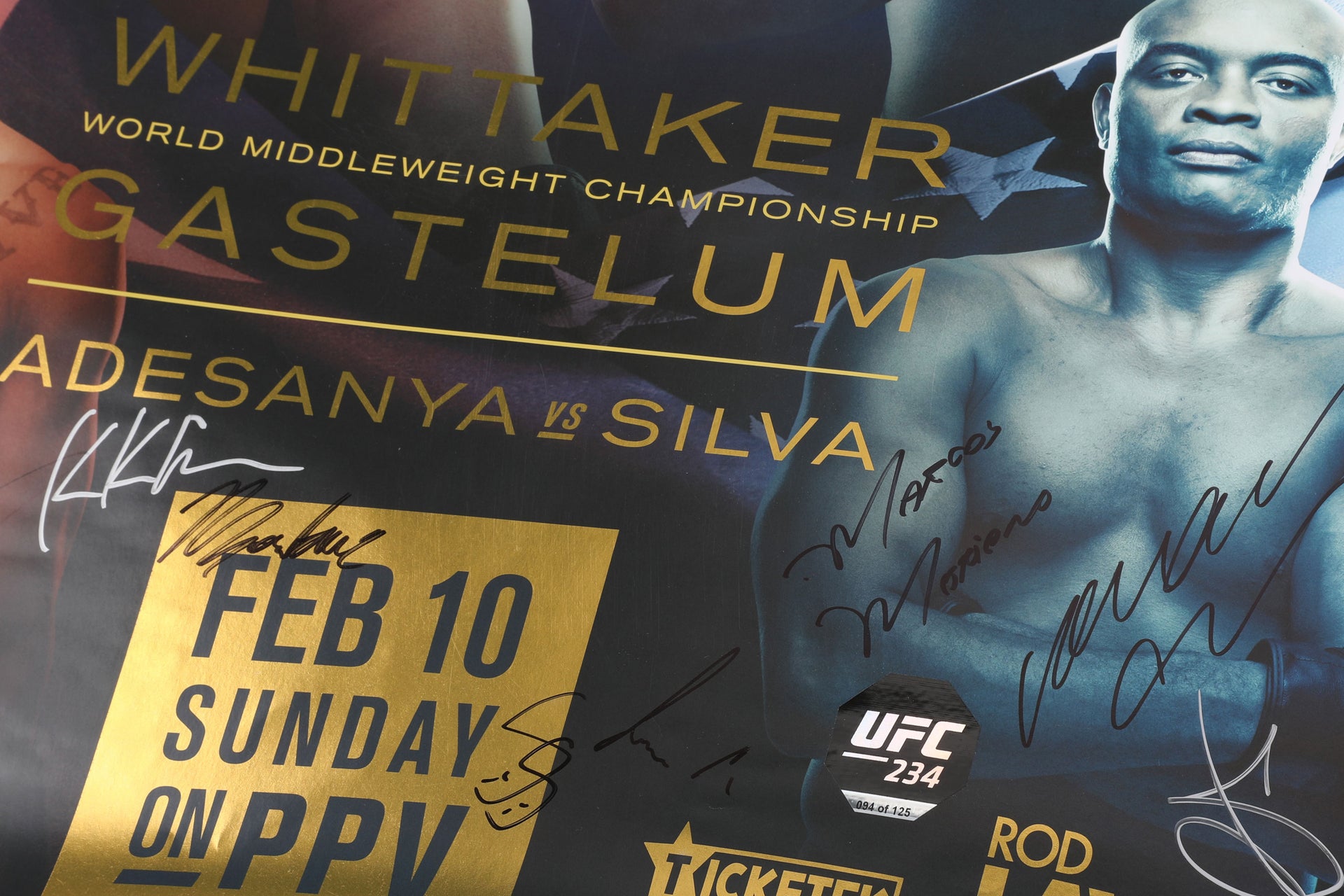 UFC 234: Adesanya vs Silva Autographed Event Poster