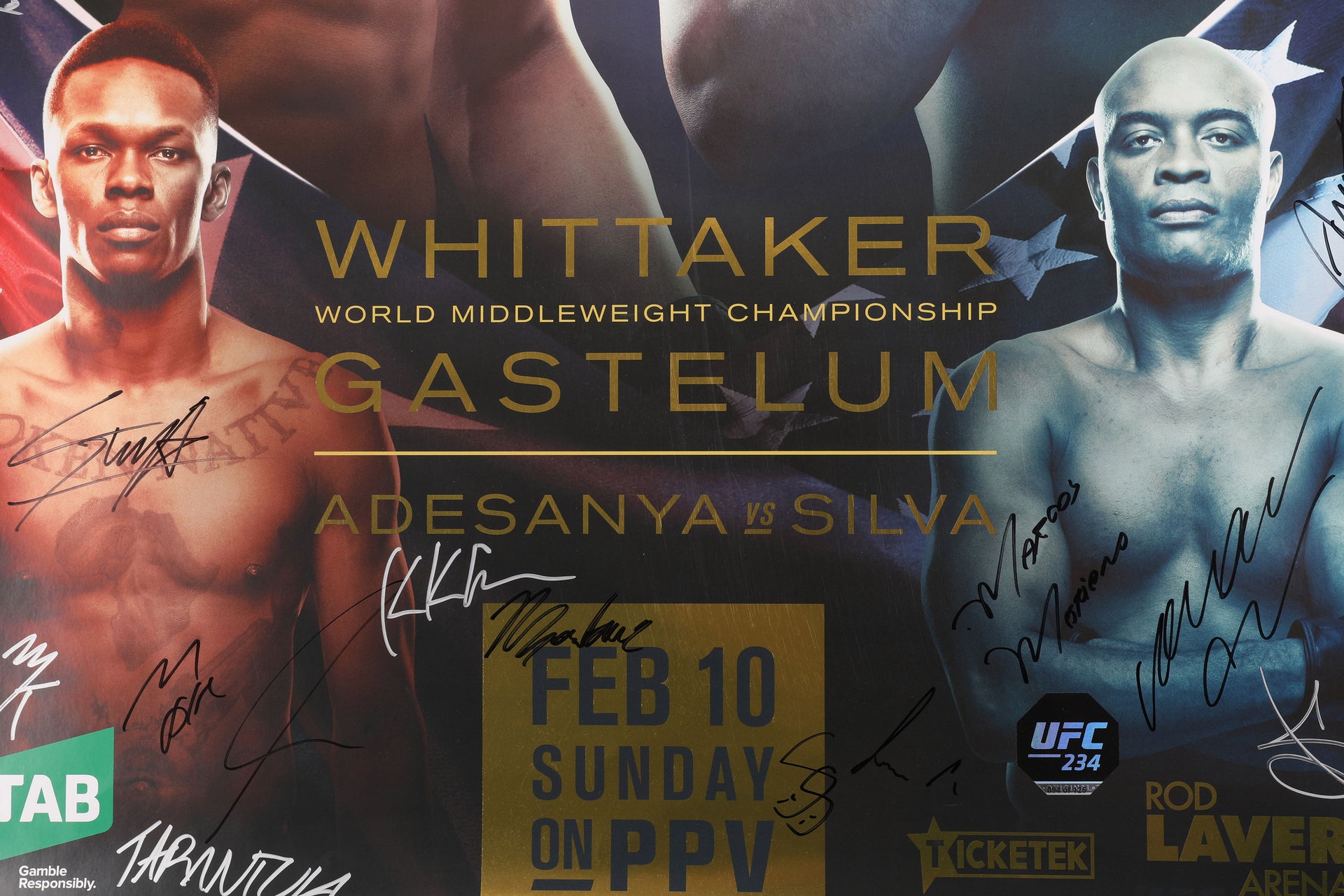 UFC 234: Adesanya vs Silva Autographed Event Poster